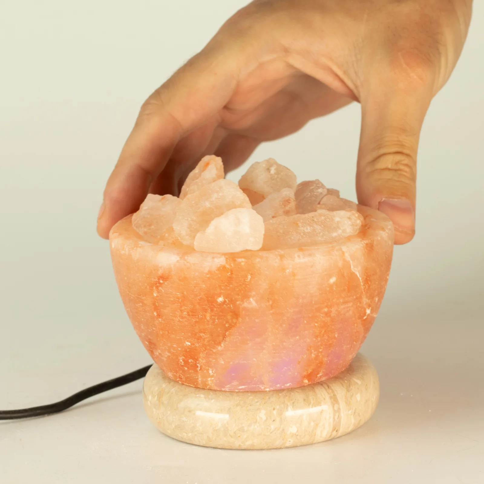 Soľná lampa Fire Bowl USB – farebné svetlo – fotka 8