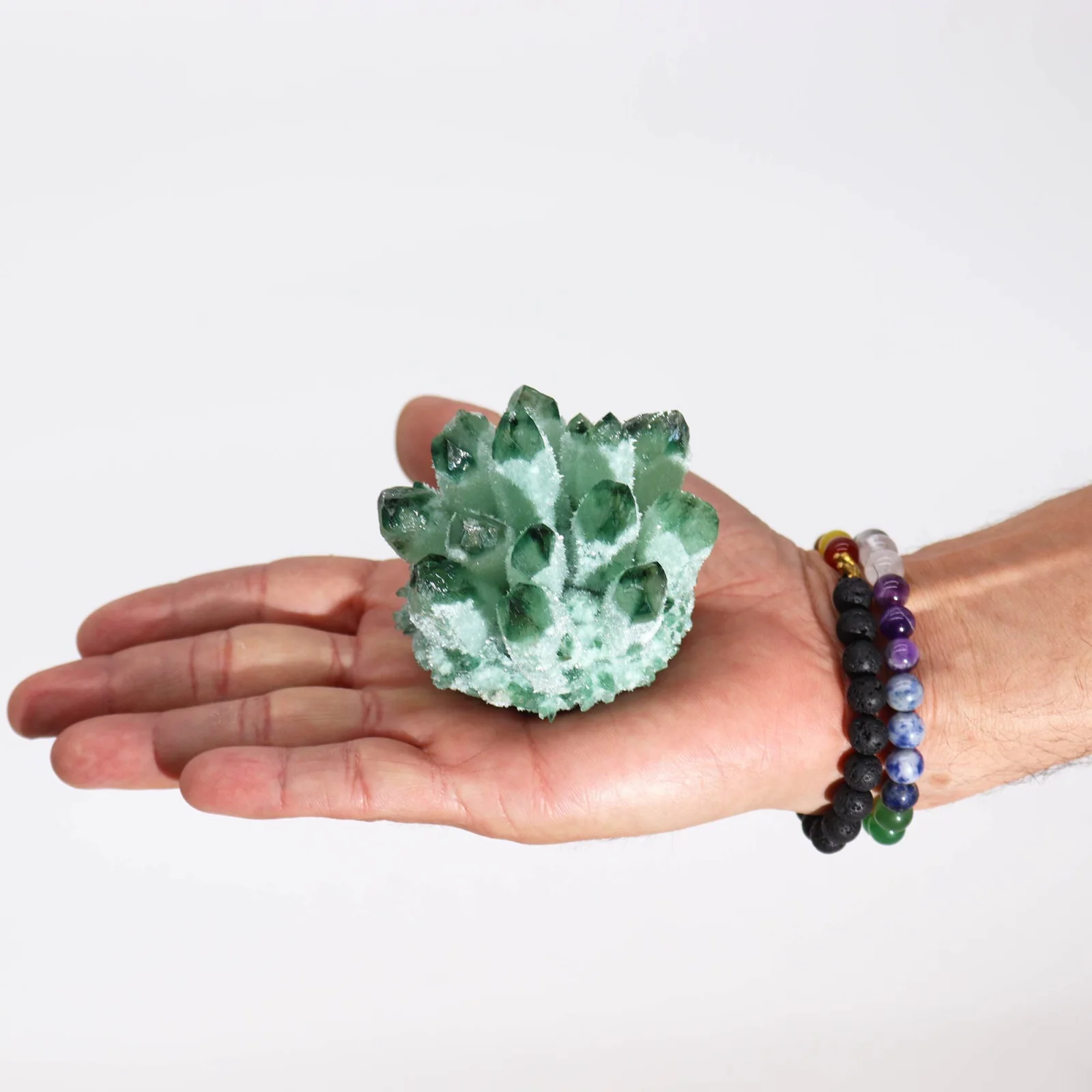 Umelý zhluk krištáľu Green Ghost – zelený, cca 8 cm – fotka 2