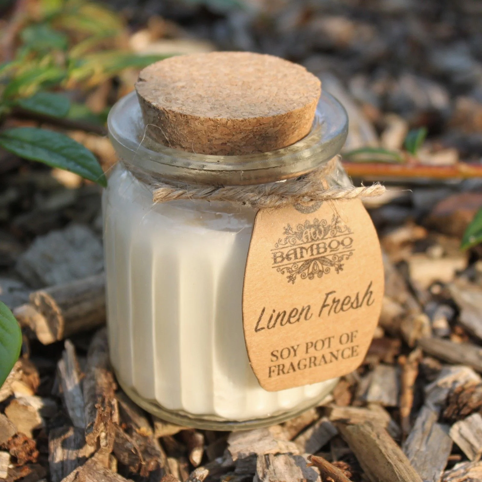 Vonná sójová sviečka v pohári – Linen Fresh – fotka 2