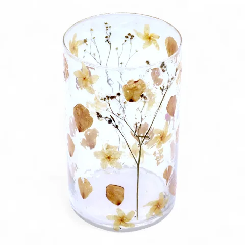 Sklenený svietnik Natural Floral – vysoká váza Rose, 19 × 11 cm