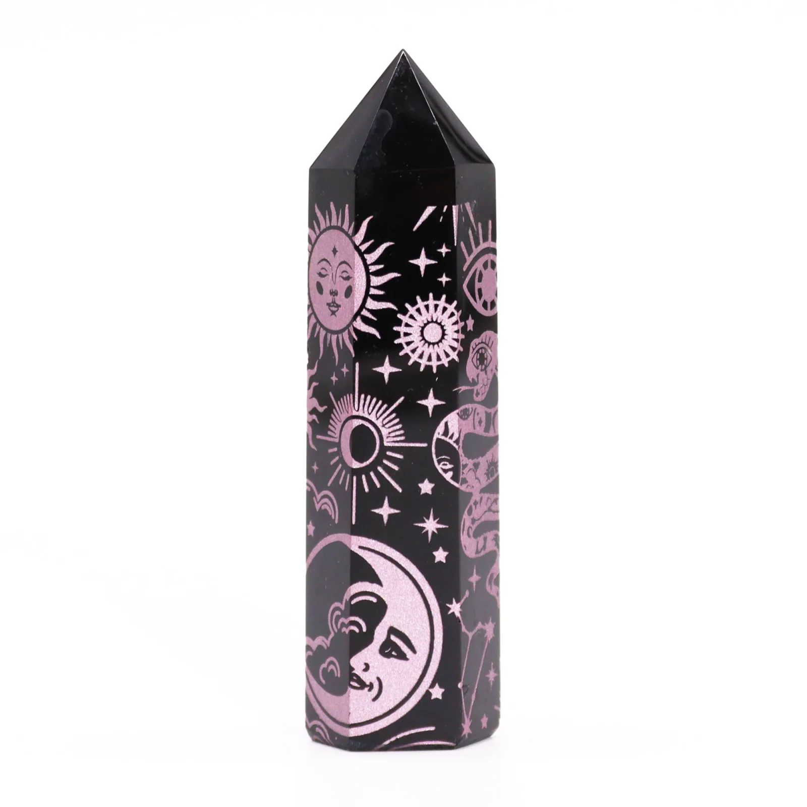 Obsidiánová špica Mystic Story – ružová, 9 cm – fotka 6