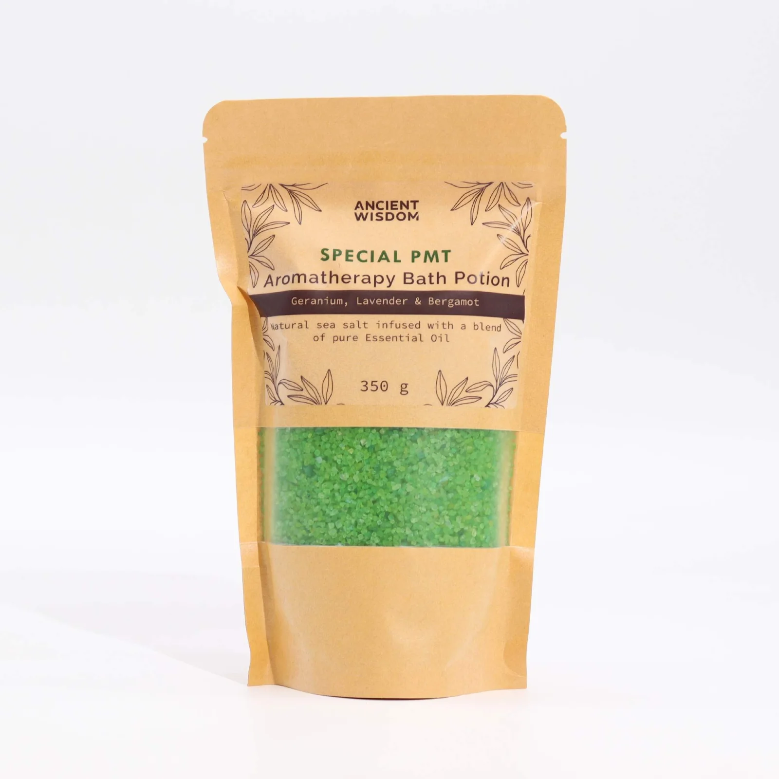Soľ do kúpeľa PMT – pelargónia, levanduľa a bergamot, 350 g – fotka 3