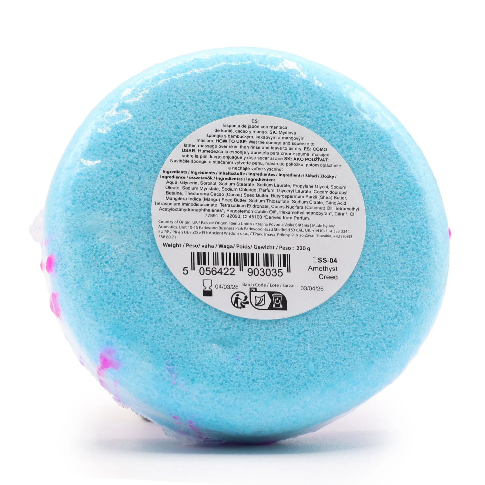 Mydlová špongia Butter Bubble Soap – Amethyst – fotka 2