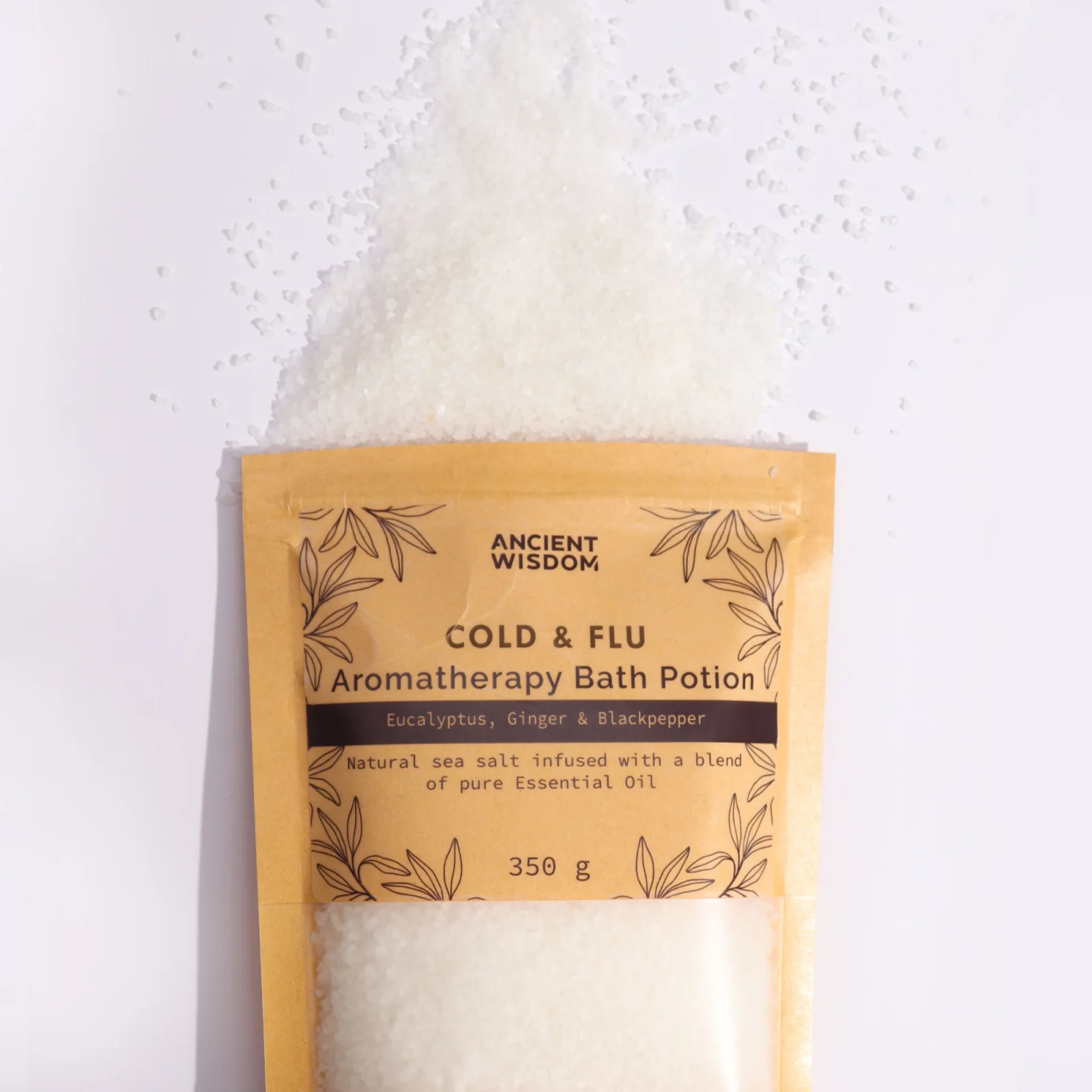 Soľ do kúpeľa Colds & Flu – eukalyptus a zázvor, 350 g – fotka 1