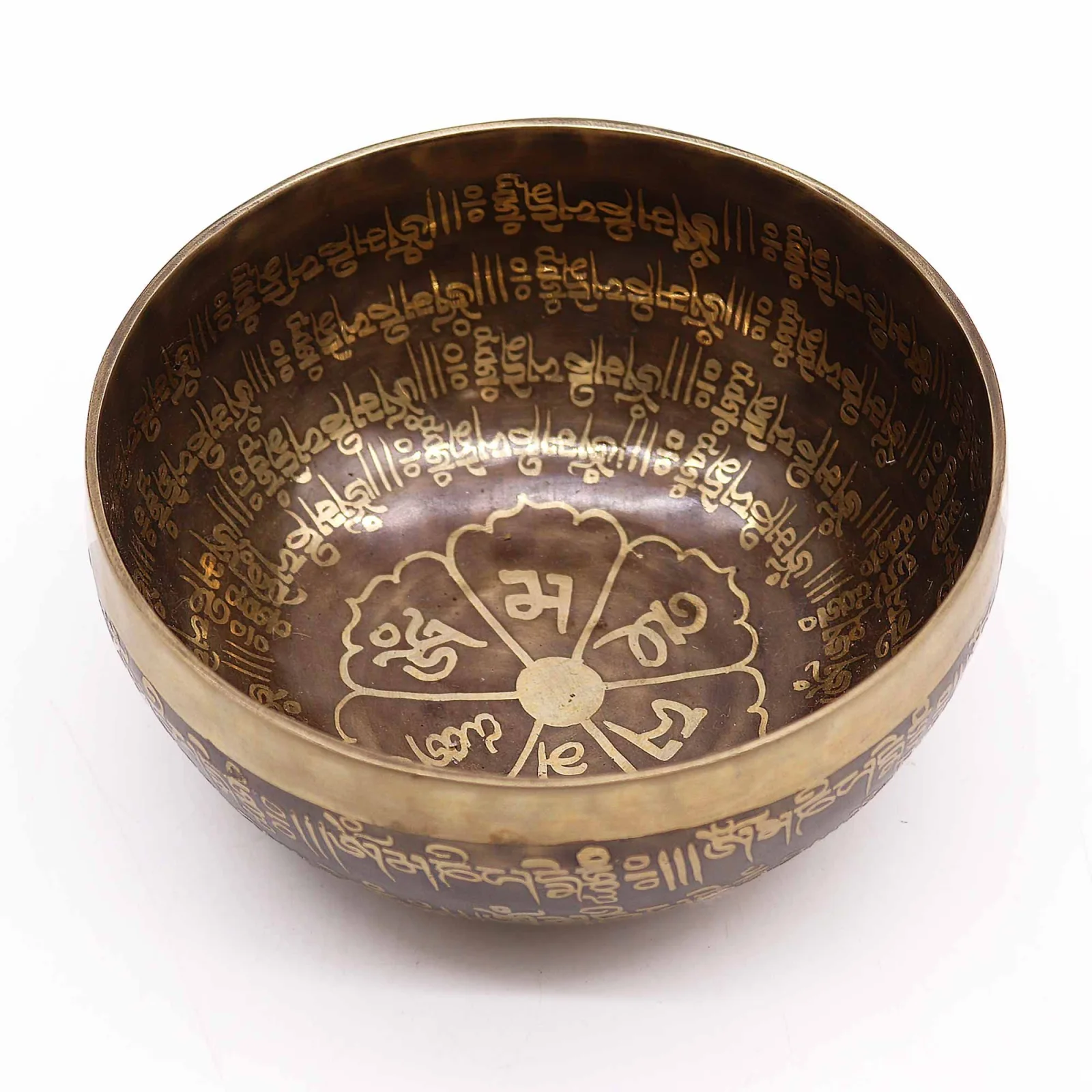 Tibetská gravírovaná miska – mantra, 16 cm – fotka 3