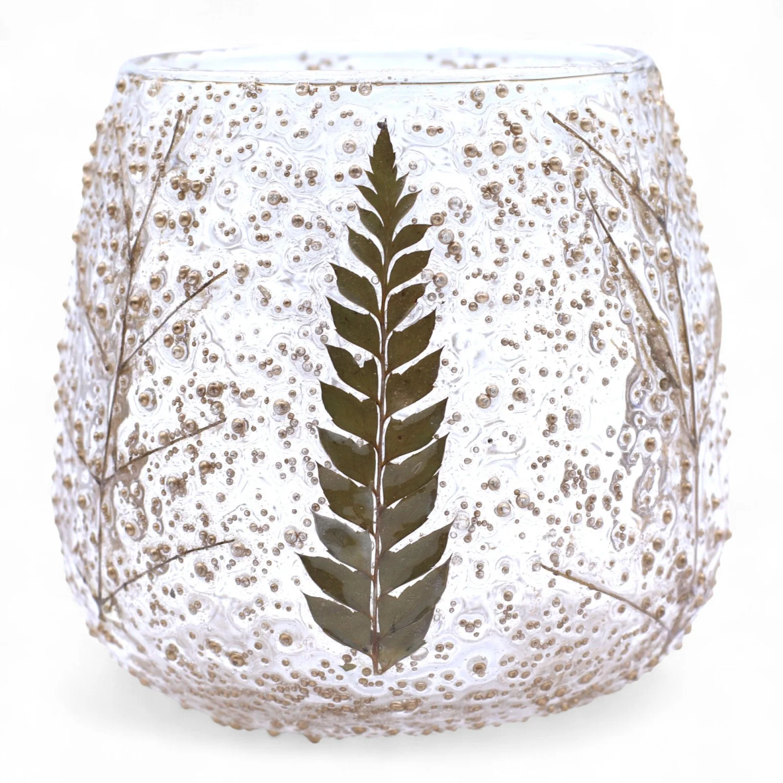 Sklenený svietnik Natural Floral – valec Pino, 10 × 9 cm – fotka 3