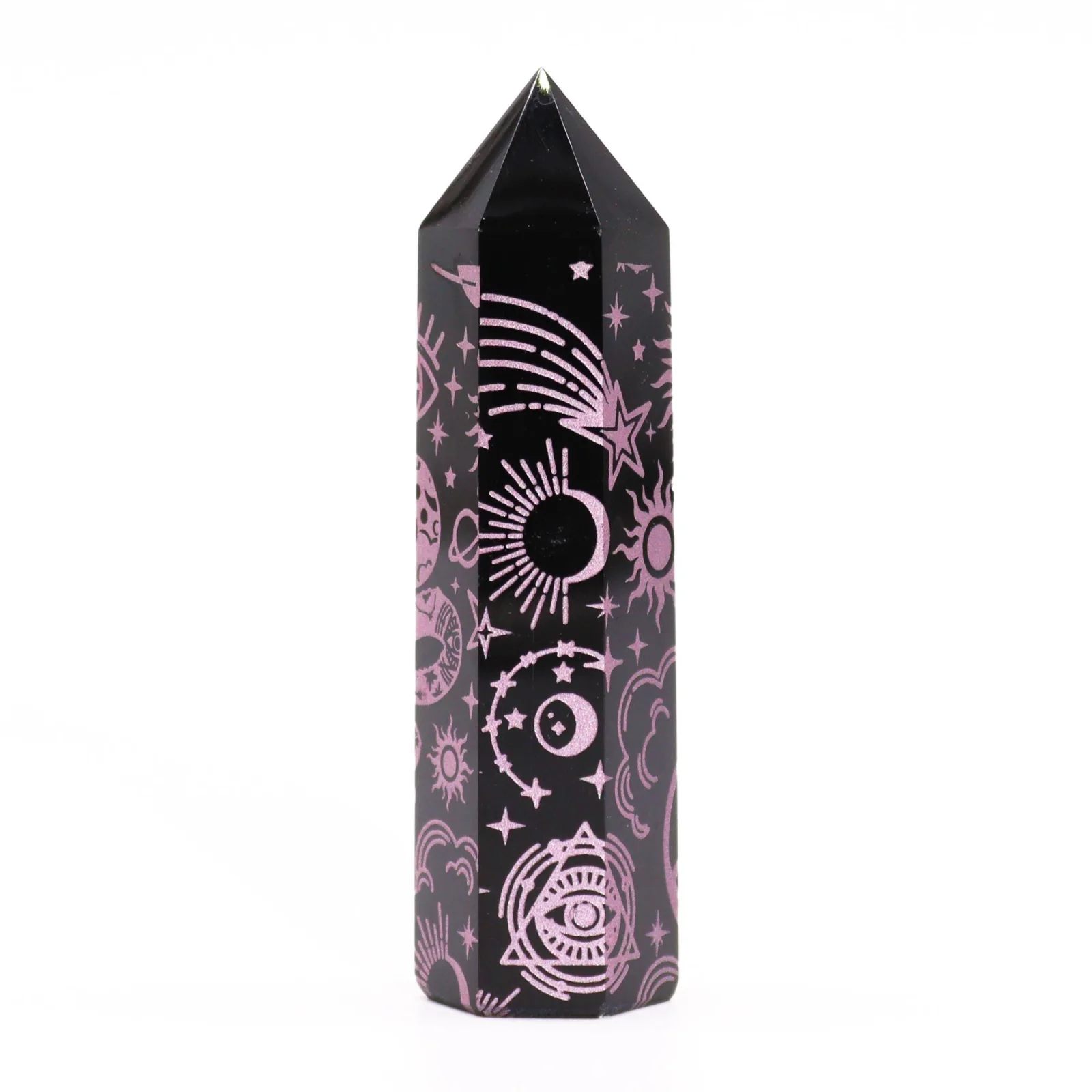 Obsidiánová špica Mystic Story – ružová, 9 cm – fotka 2