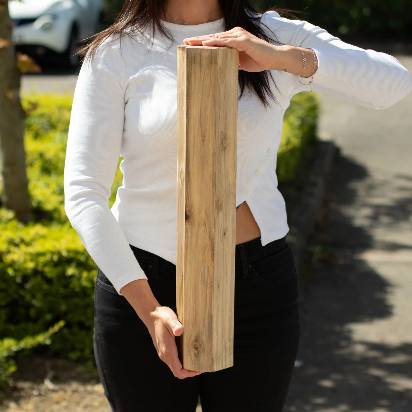 Dažďová palica z dreva manglid, 60 cm – fotka 2