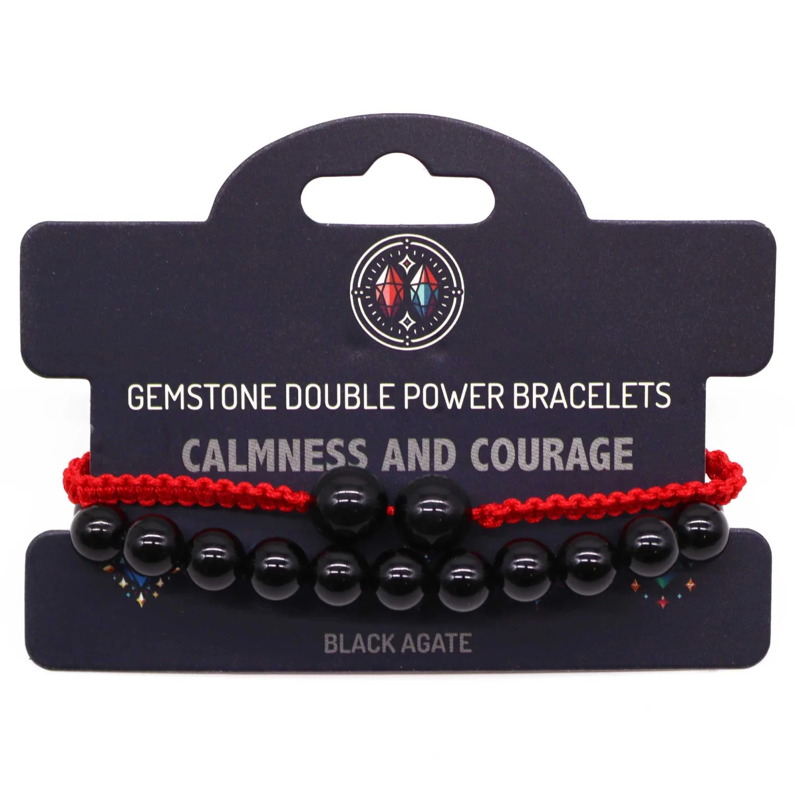 Sada náramkov Gemstone Double Power – čierny achát – fotka 3