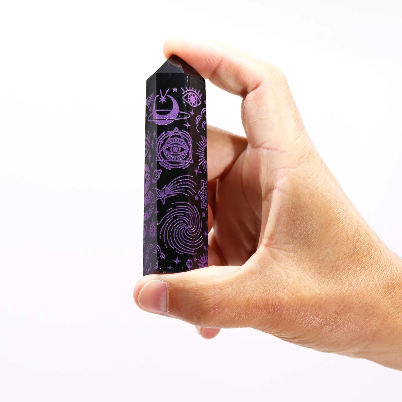Obsidiánová špica Mystic Story – fialová, 9 cm – fotka 1