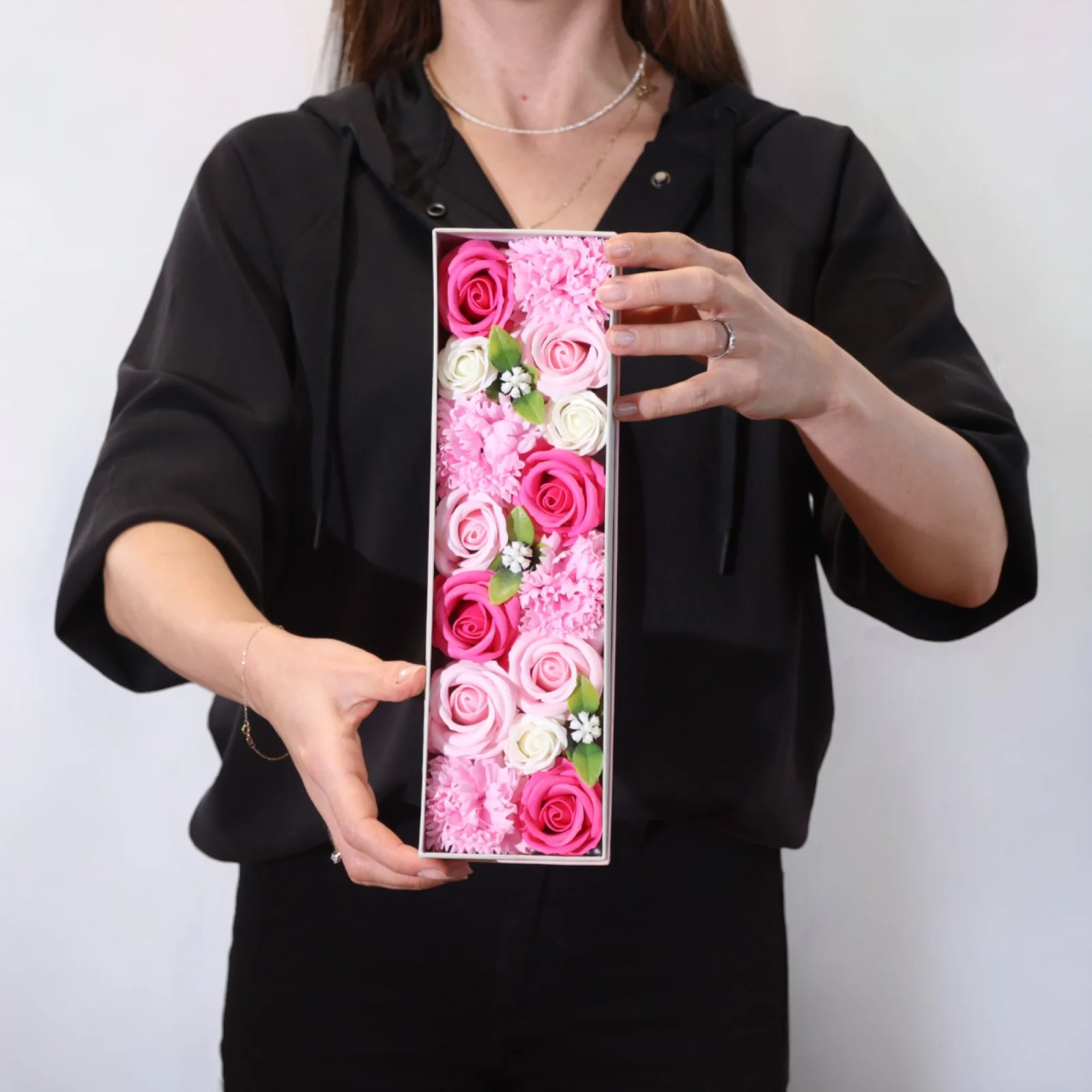 Dlhý box s mydlovými ružami – Baby Blessings, ružová – fotka 4