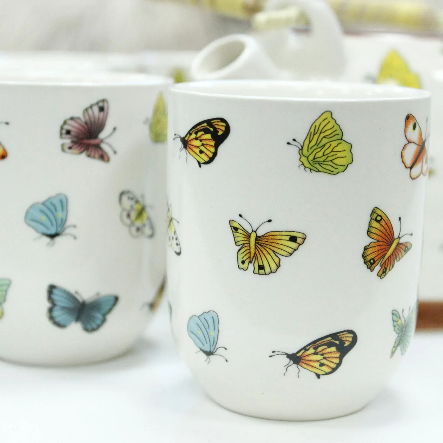 Čajová súprava Herbal Butterflies – čajník a 6 šálok – fotka 3