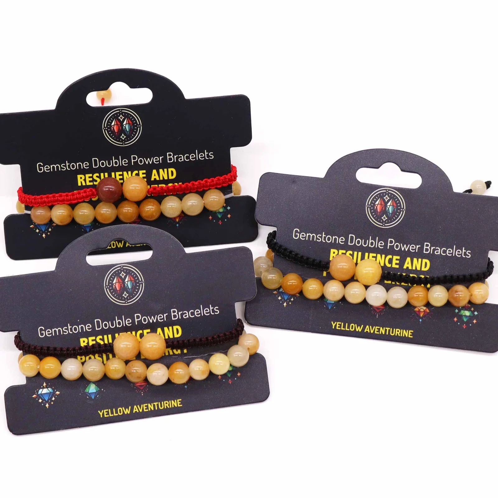 Sada náramkov Gemstone Double Power – žltý aventurín – fotka 3