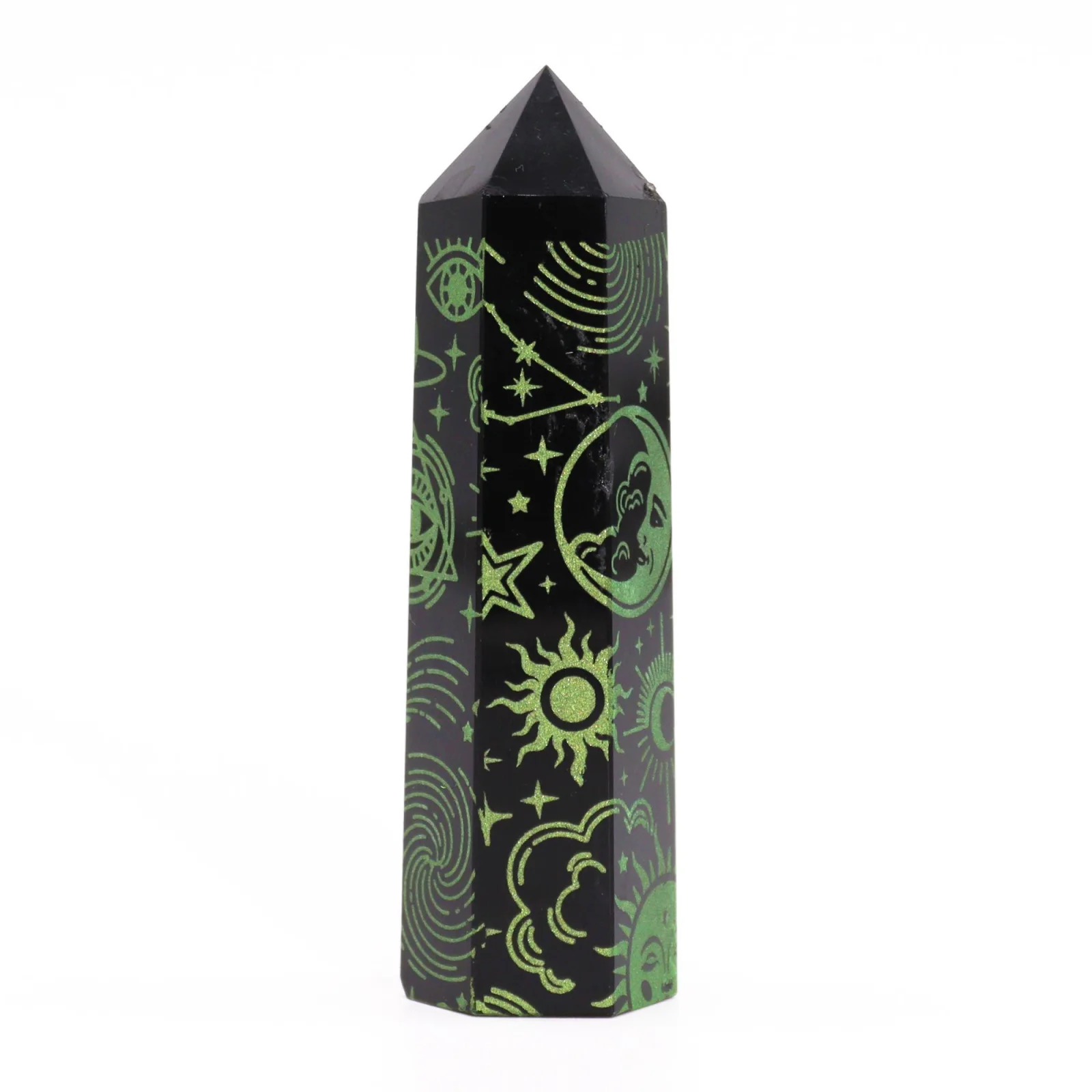 Obsidiánová špica Mystic Story – lesná zelená, 9 cm – fotka 2