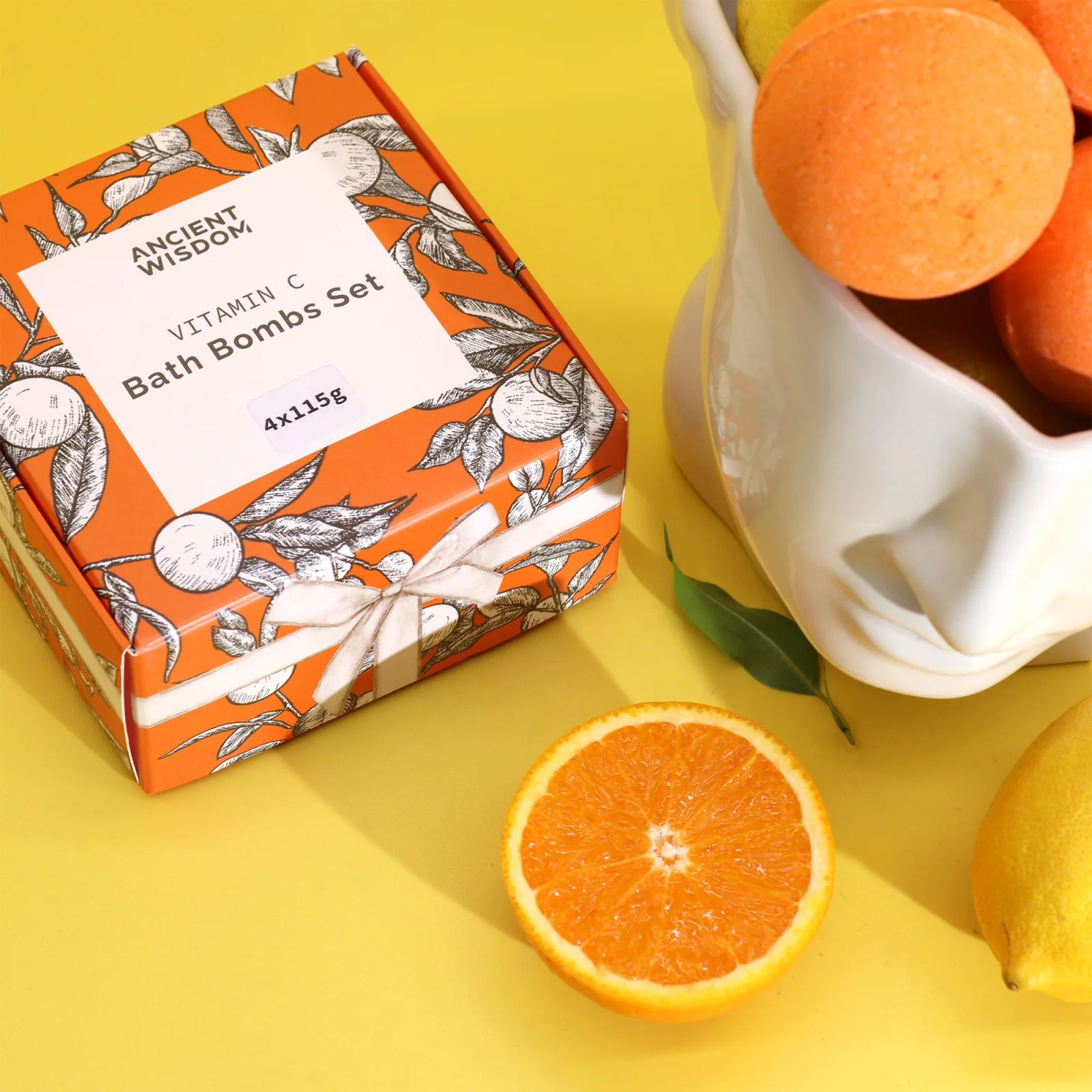 Sada bômb do kúpeľa s vitamínom C – pomaranč a citrón, 4 × 115 g – fotka 4
