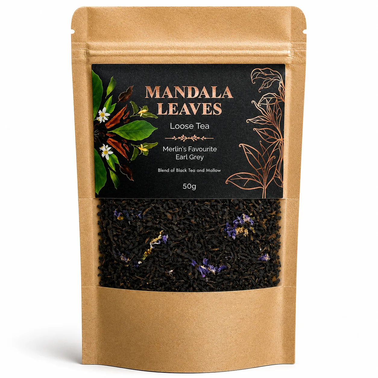 Čierny čaj Merlin's Favorite Earl Grey – bergamot, 50 g, vrecko – fotka 1