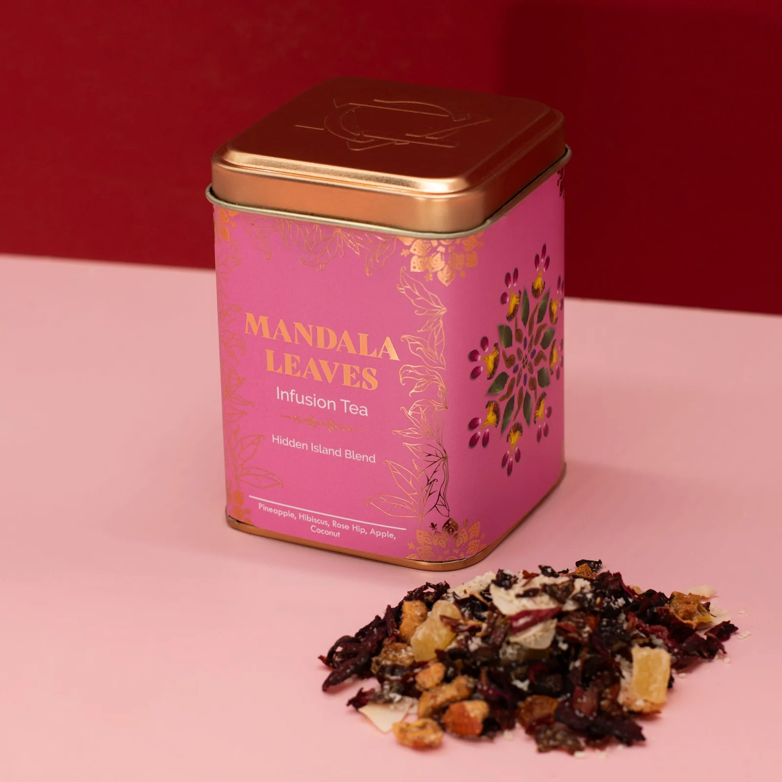 Ovocný čaj Hidden Islands – ananás a kokos, 50 g, plechovka – fotka 3