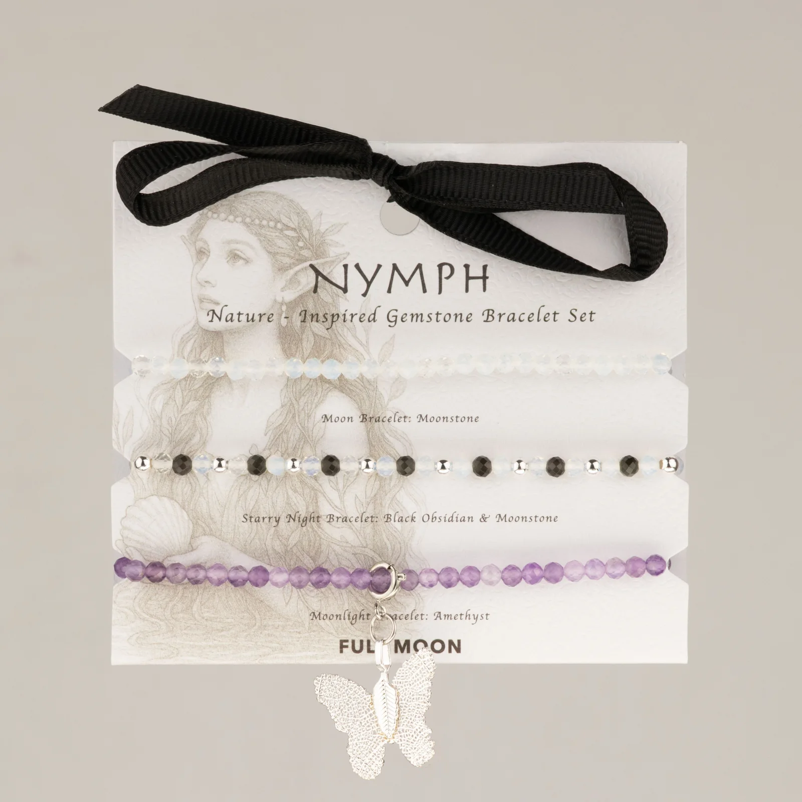 Sada náramkov Nymph Spirit Full Moon – mesačný kameň, ametyst – fotka 3