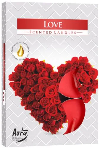 Vonné čajové sviečky Love – 6 ks – fotka 2