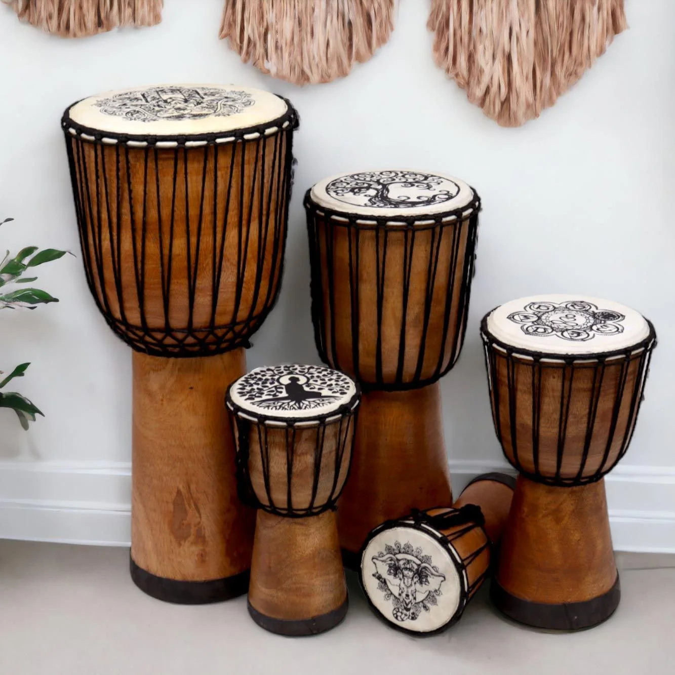 Djembe s širokým vrchom Buddha, 25 cm – fotka 5
