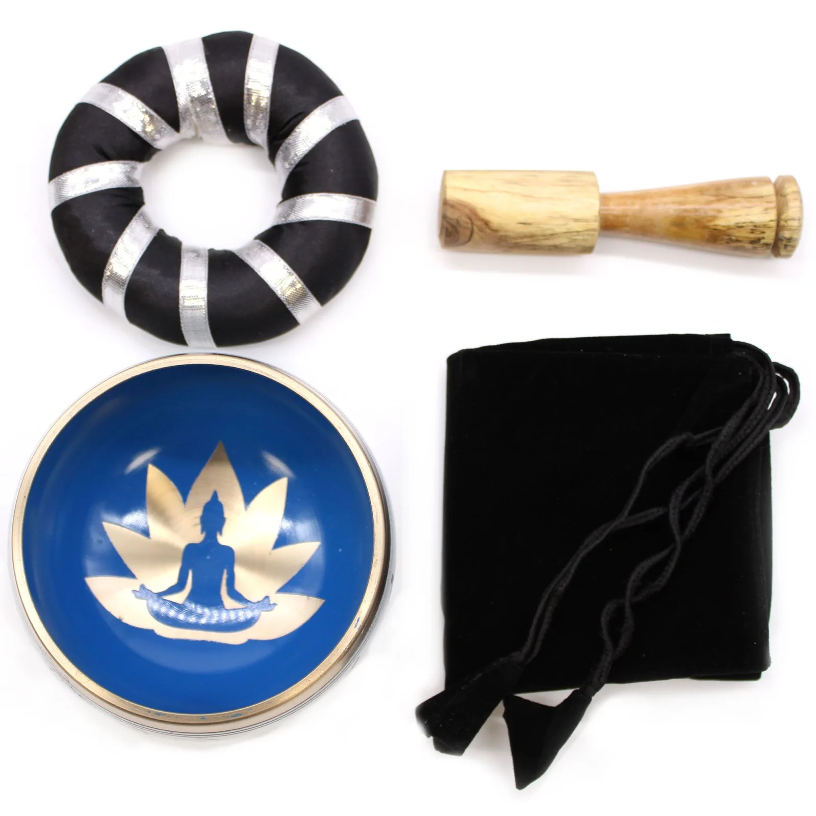 Spievajúca miska Yoga Moves – sada, bielo-modrá, 10,7 cm – fotka 2