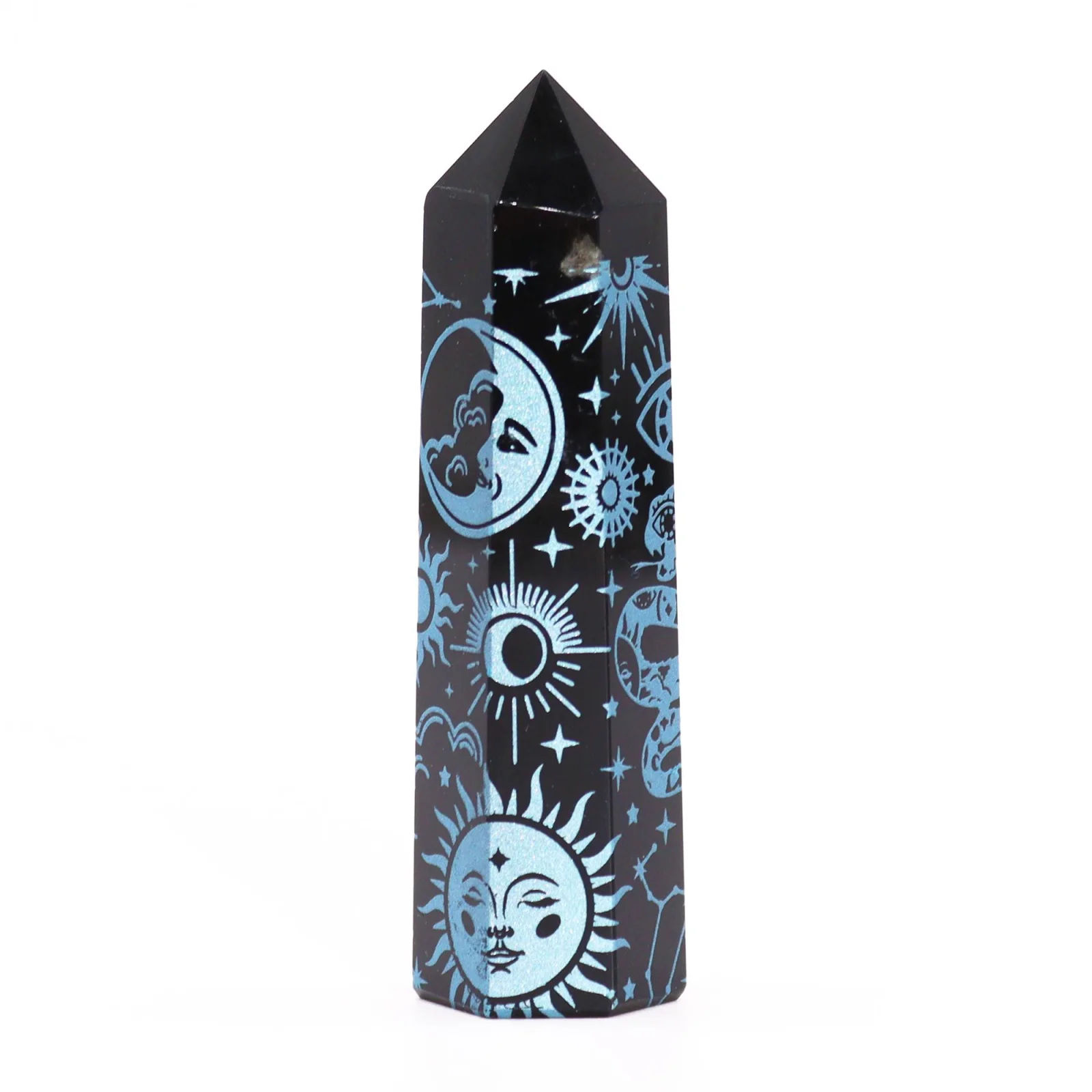 Obsidiánová špica Mystic Story – nebesky modrá, 9 cm – fotka 7
