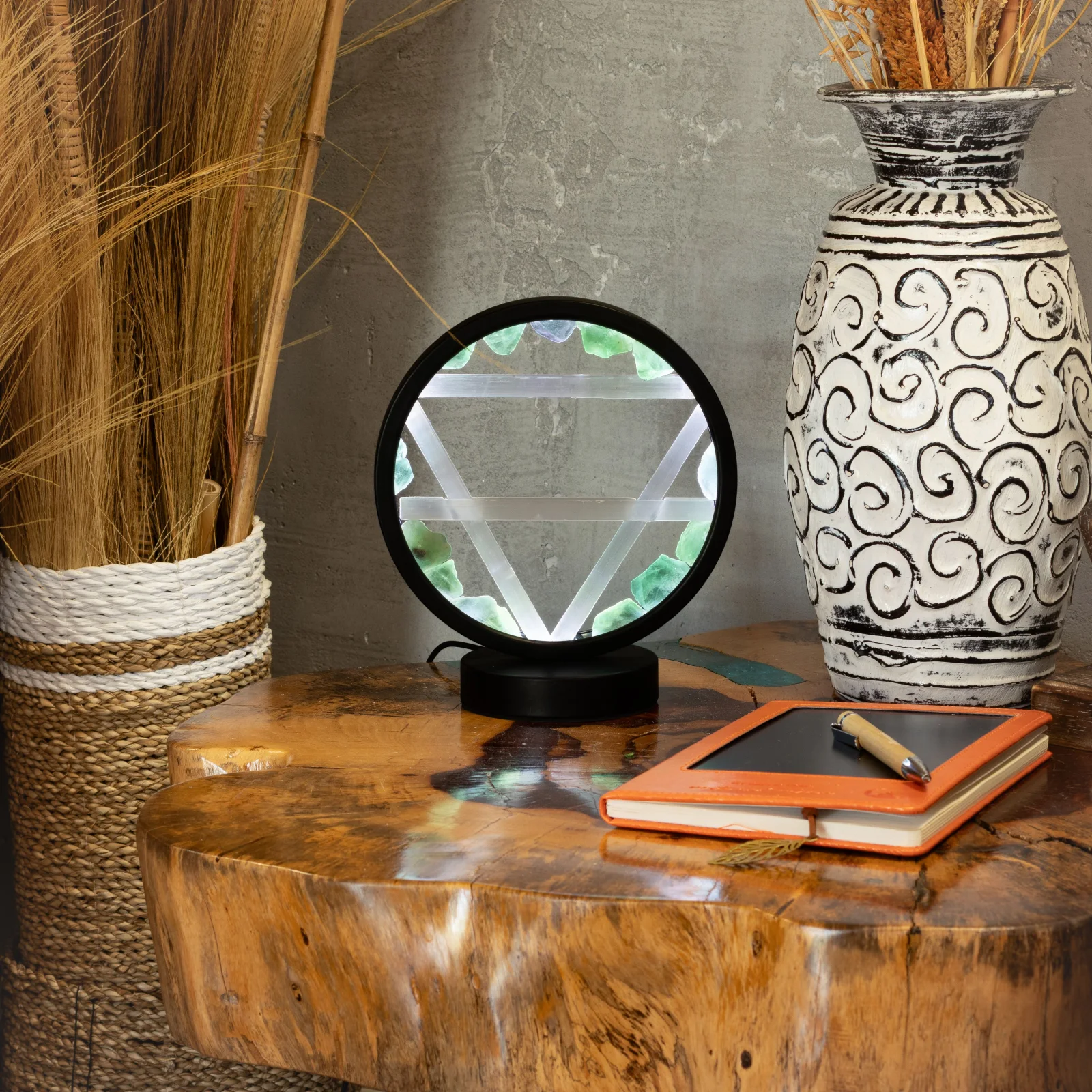Lampa Gemstone Halo Earth – avanturín a selenit – fotka 6