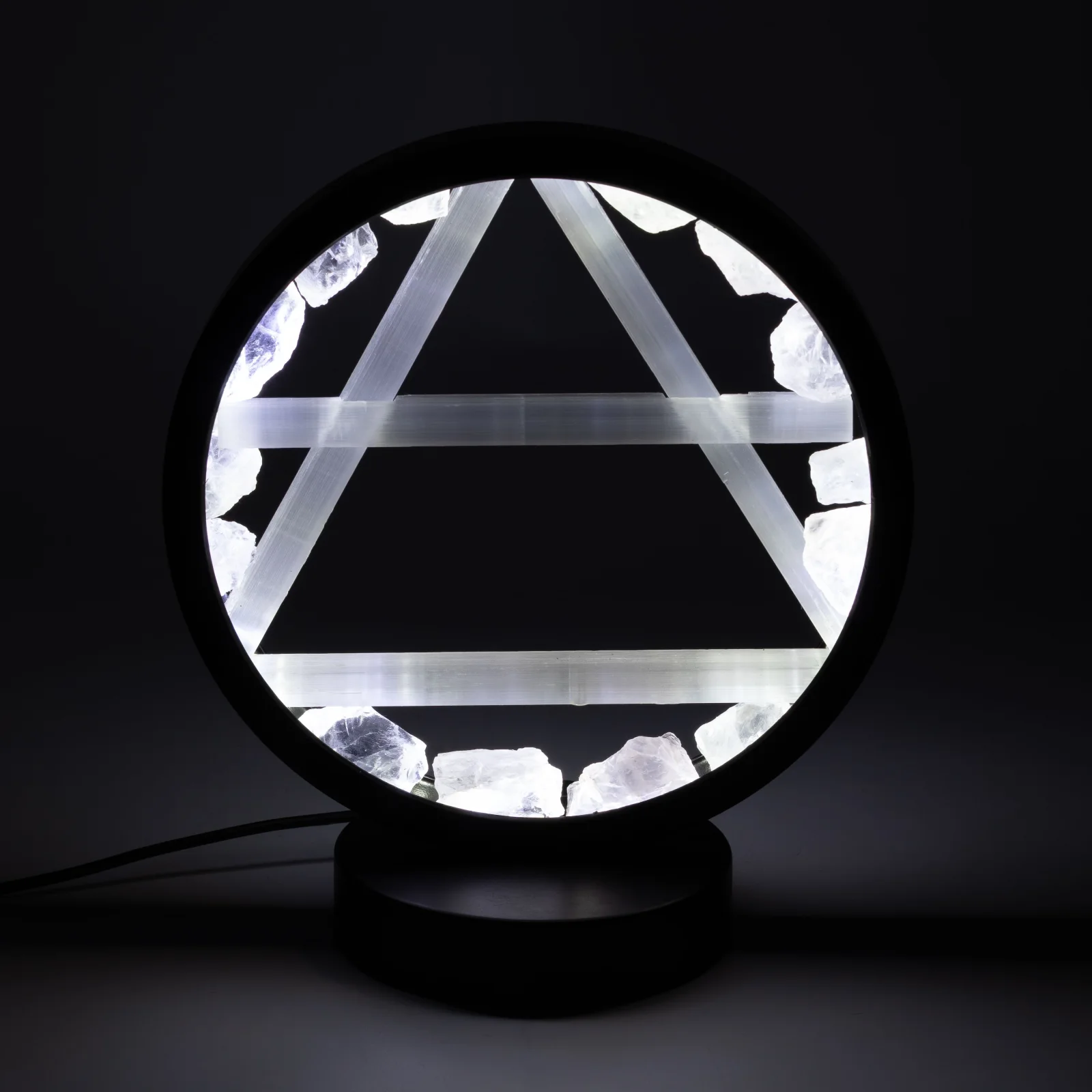 Lampa Gemstone Halo Air – krištáľ a selenit – fotka 3