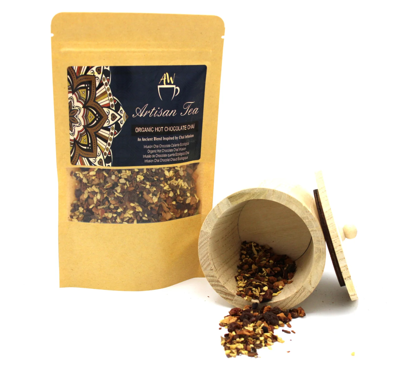 Korenený čaj Hot Chocolate Chai – kakao a škorica, 50 g, vrecko – fotka 1