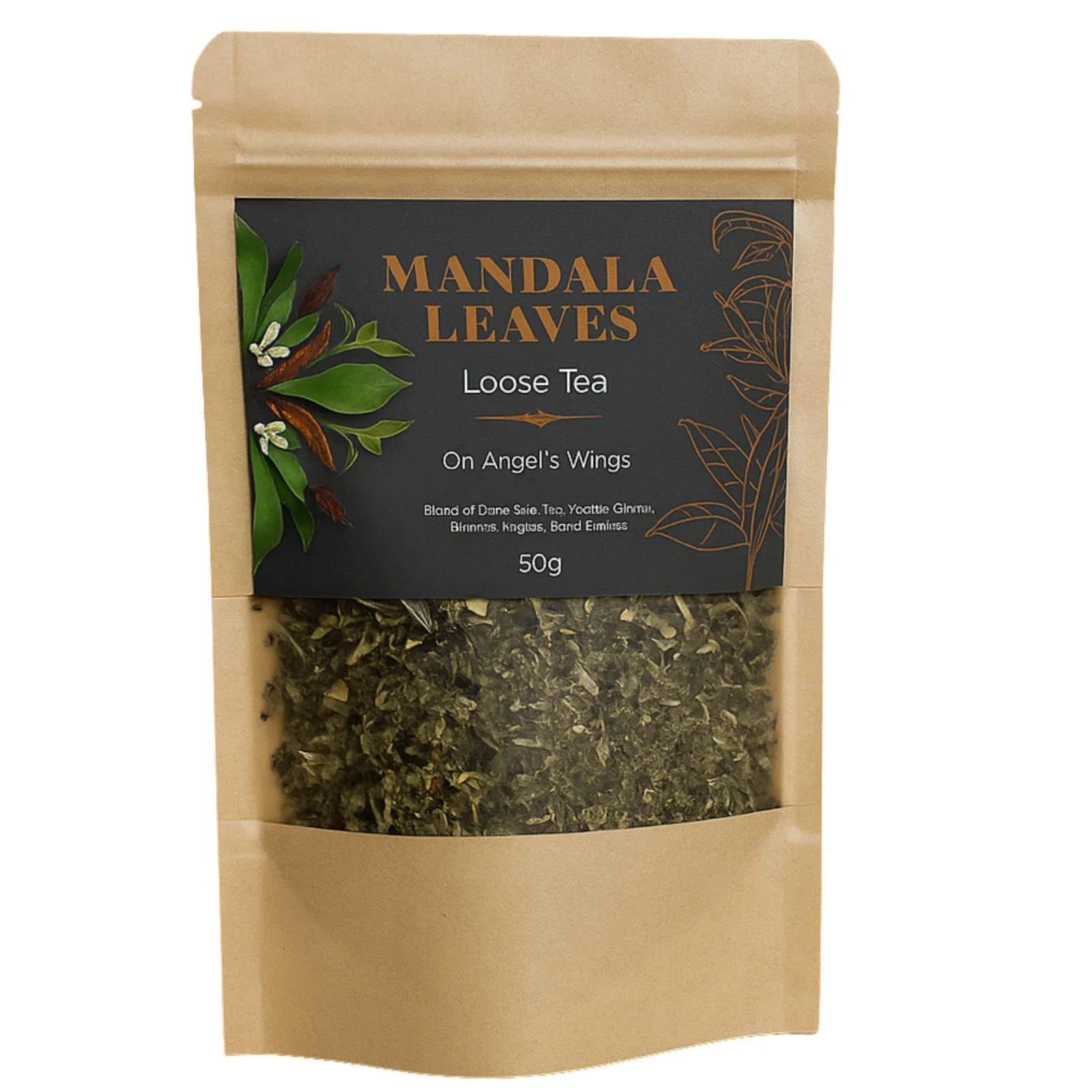Ovocný čaj On Angels Wings – pu-erh, maté a bobule, 50 g, vrecko – fotka 4