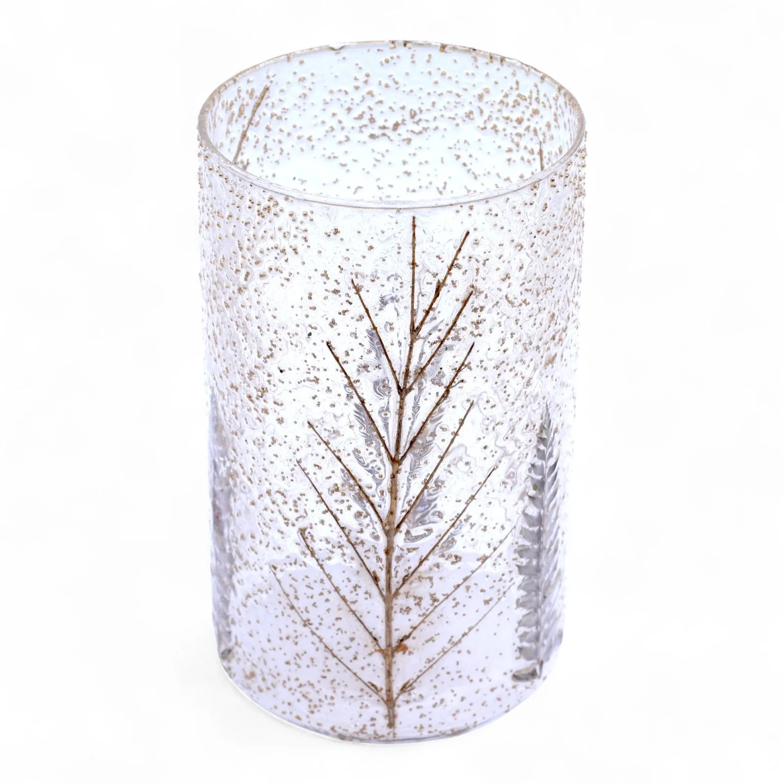 Sklenený svietnik Natural Floral – vysoká váza Pino, 19 × 11 cm – fotka 2