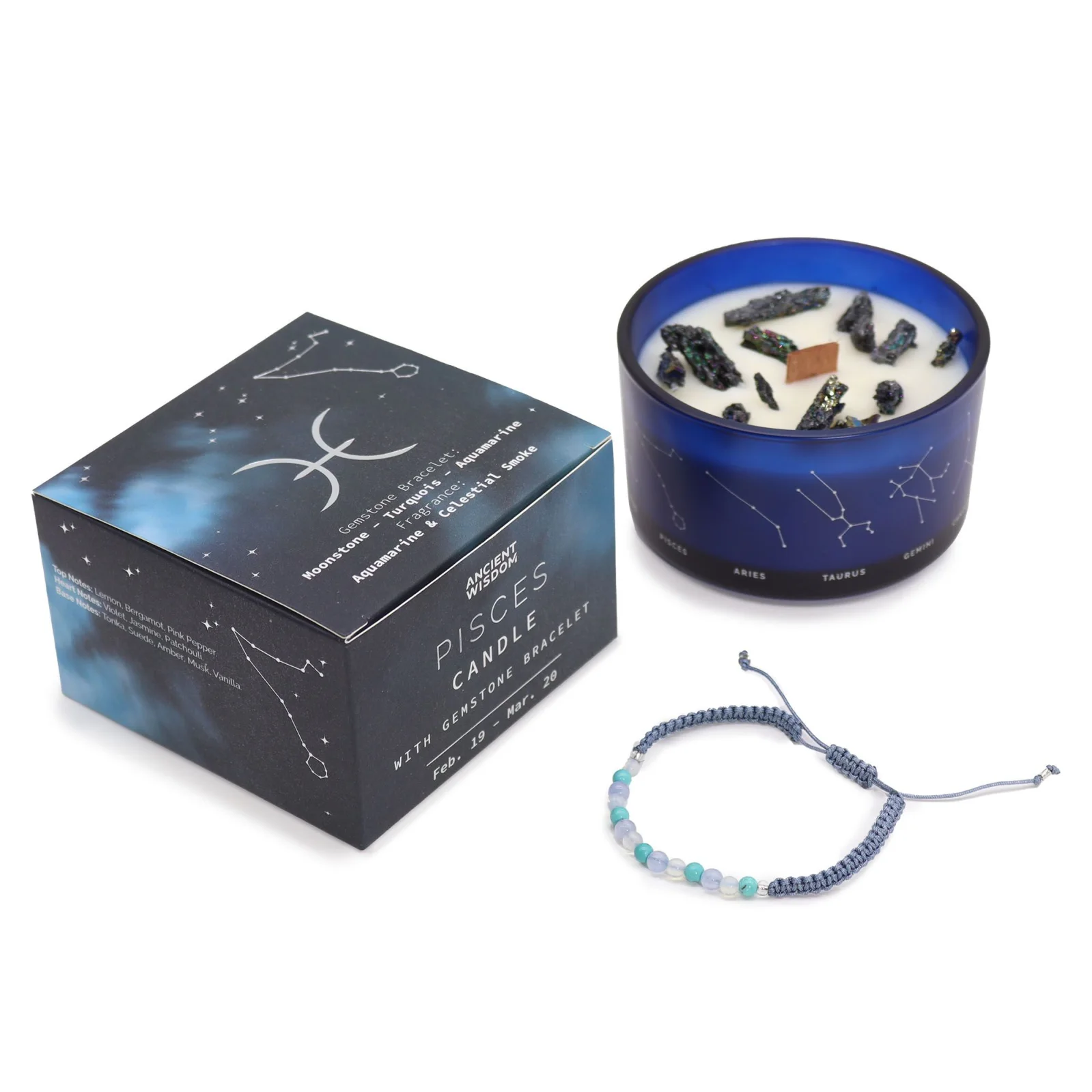 Zodiac sviečka s náramkom – Ryby – fotka 1