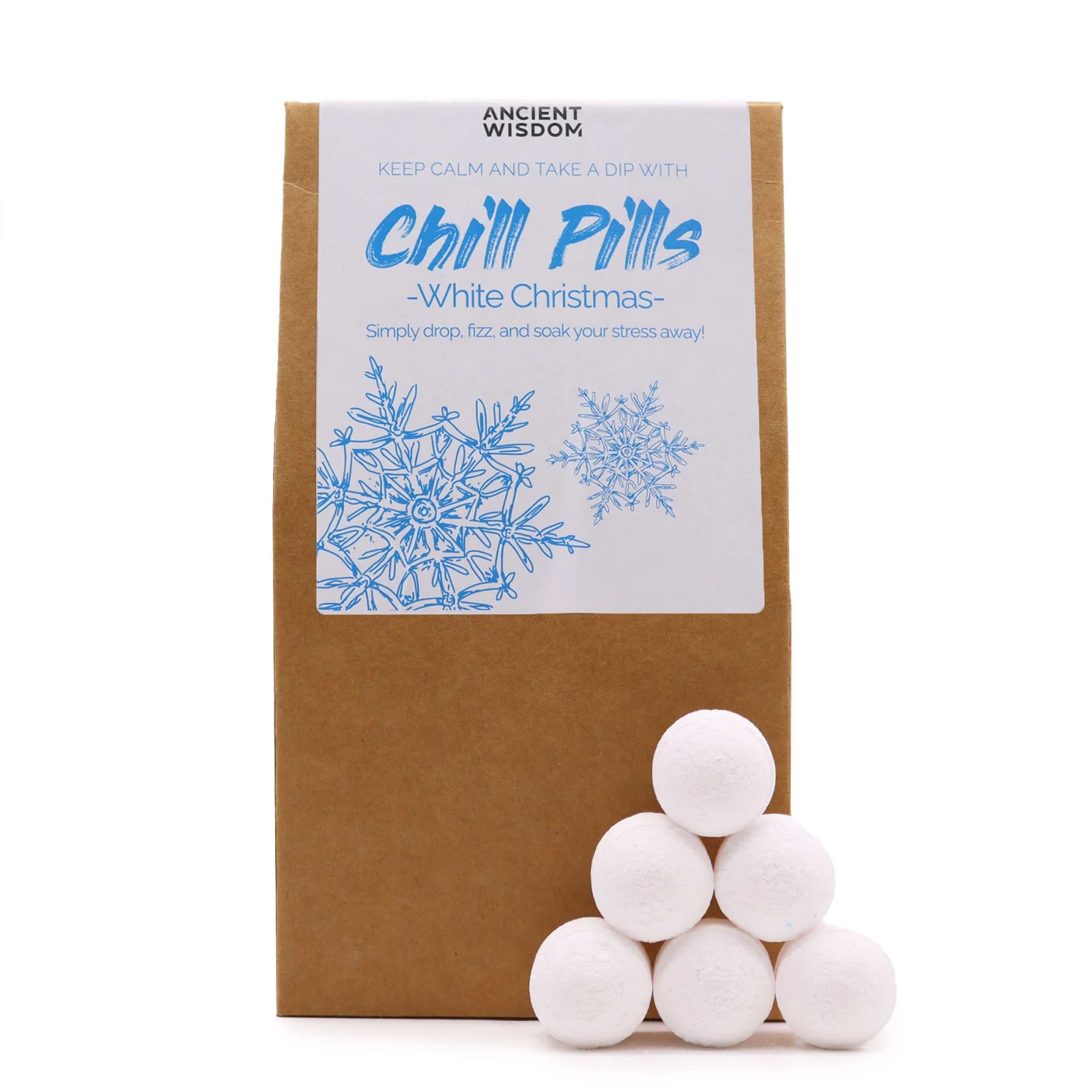 Šumivé tablety do kúpeľa Chill Pills – White Christmas, 350 g – fotka 1