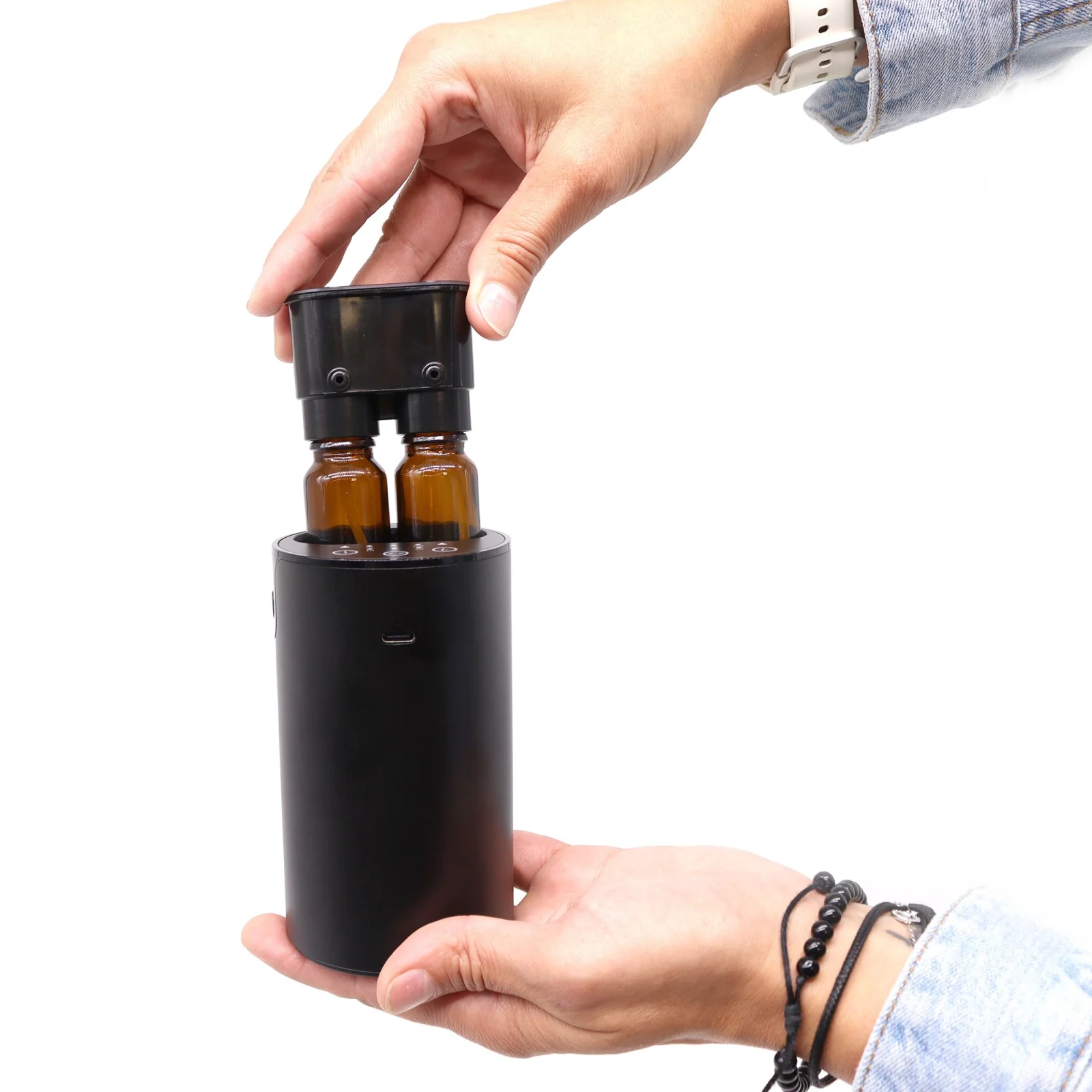 Dvojitý nebulizér na esenciálne oleje – bez vody, USB-C – fotka 2