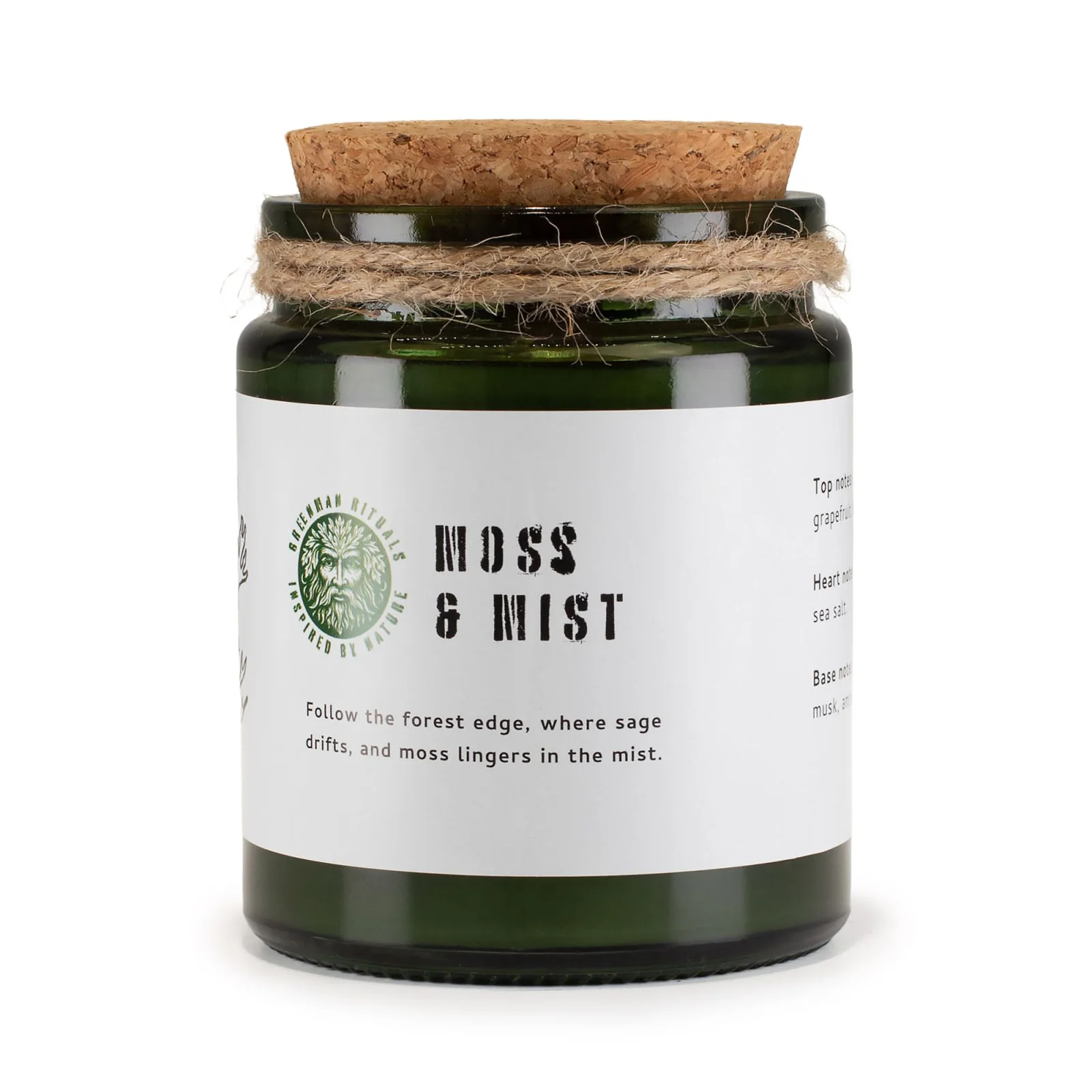 Sójová sviečka Greenman Moss & Mist – mach, bylinky a citrus – fotka 1