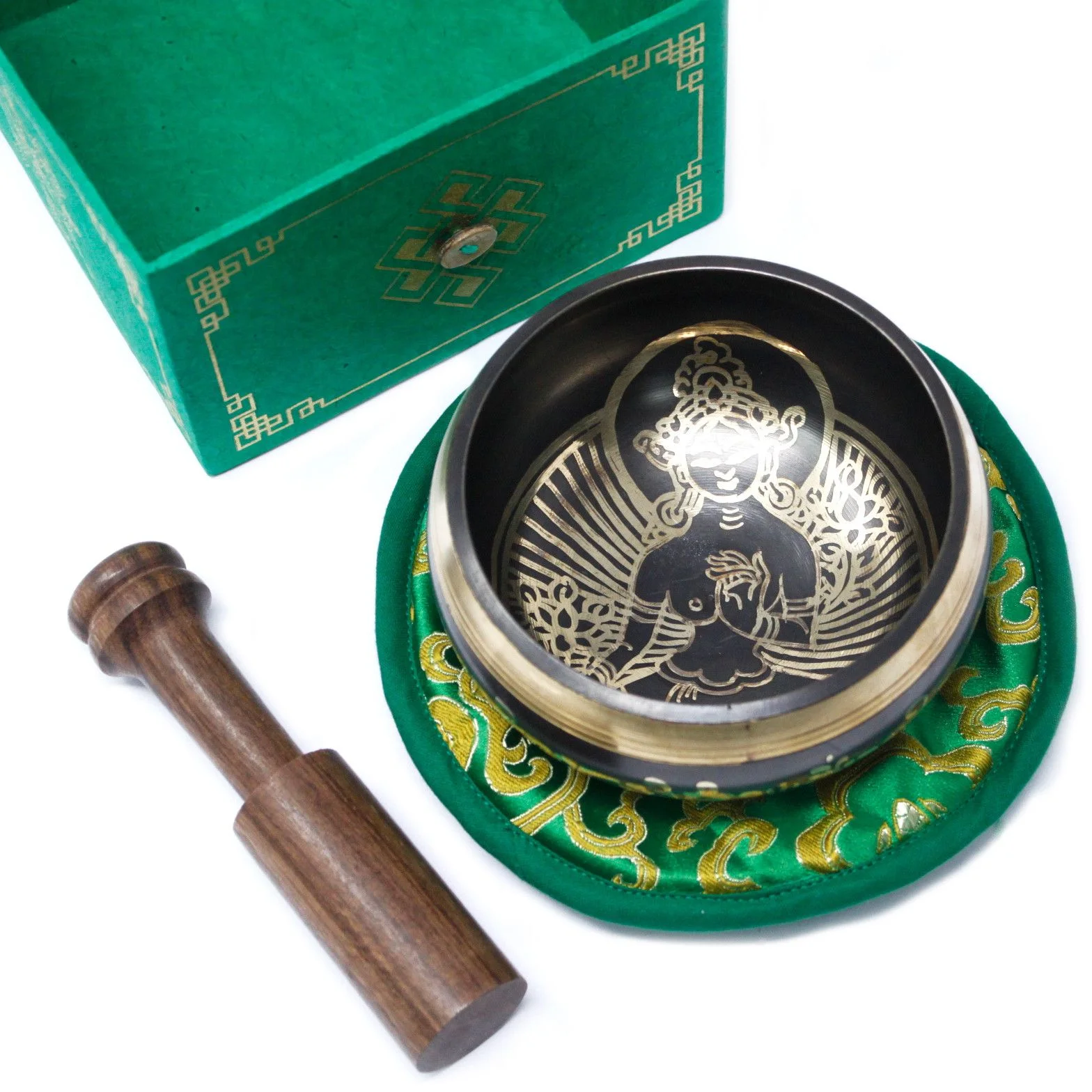 Spievajúca miska Green Tara – sada, 10 cm – fotka 2