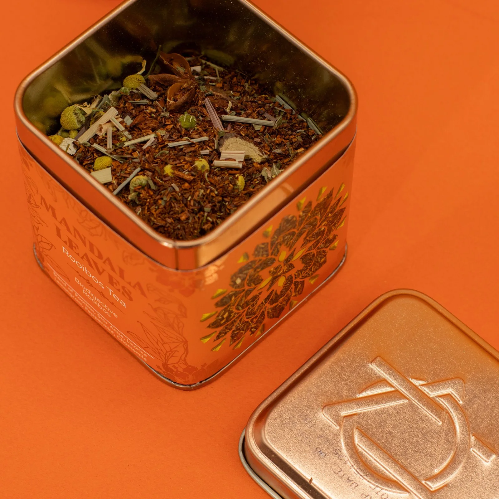 Rooibos Biodigest – mäta, harmanček a aníz, 50 g, plechovka – fotka 6