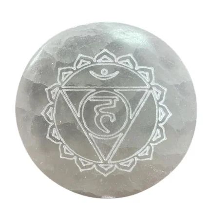 Sada 7 selenitových platničiek Chakra – fotka 8
