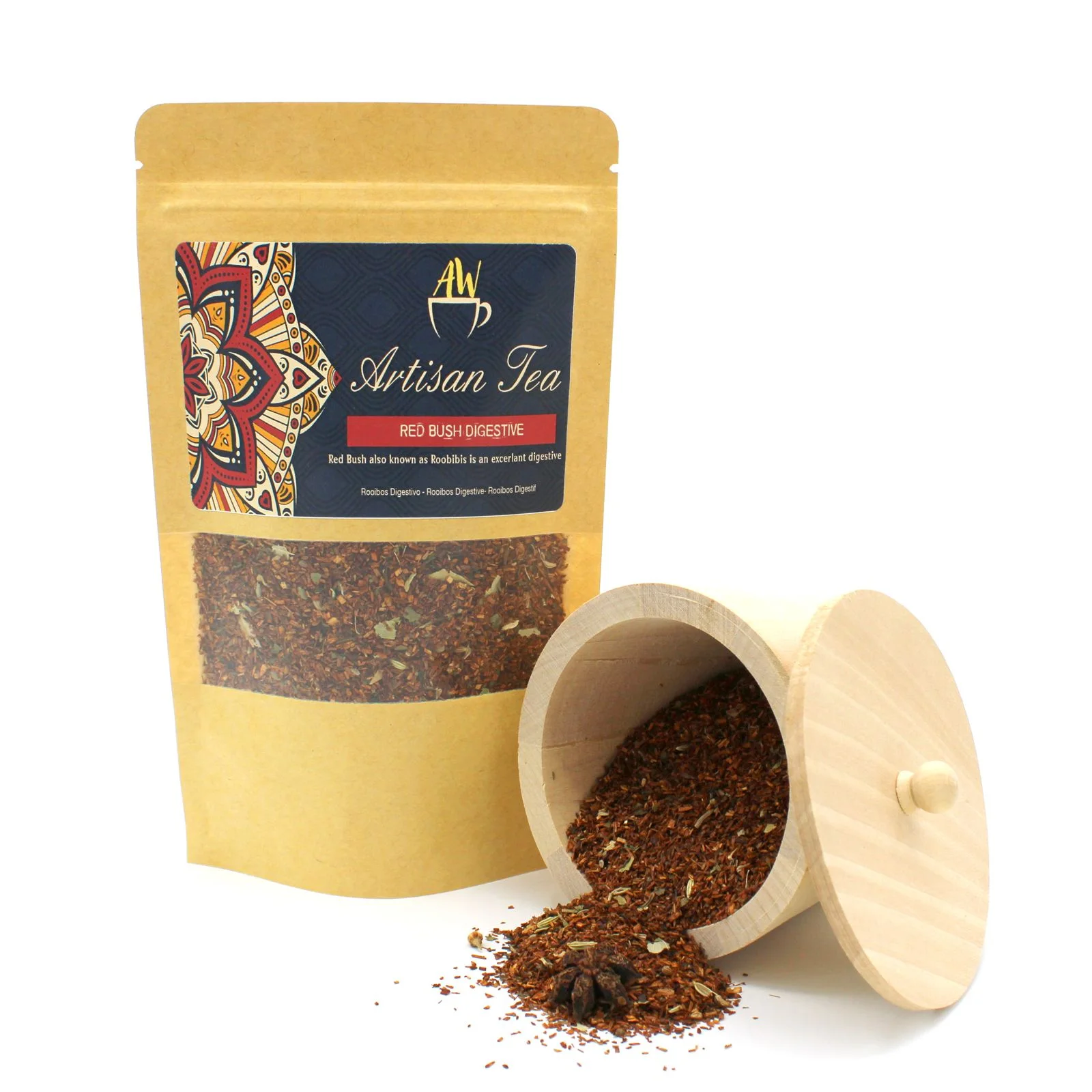 Rooibos Red Bush Digestive – mäta, feniklo a aníz, 50 g, vrecko – fotka 3
