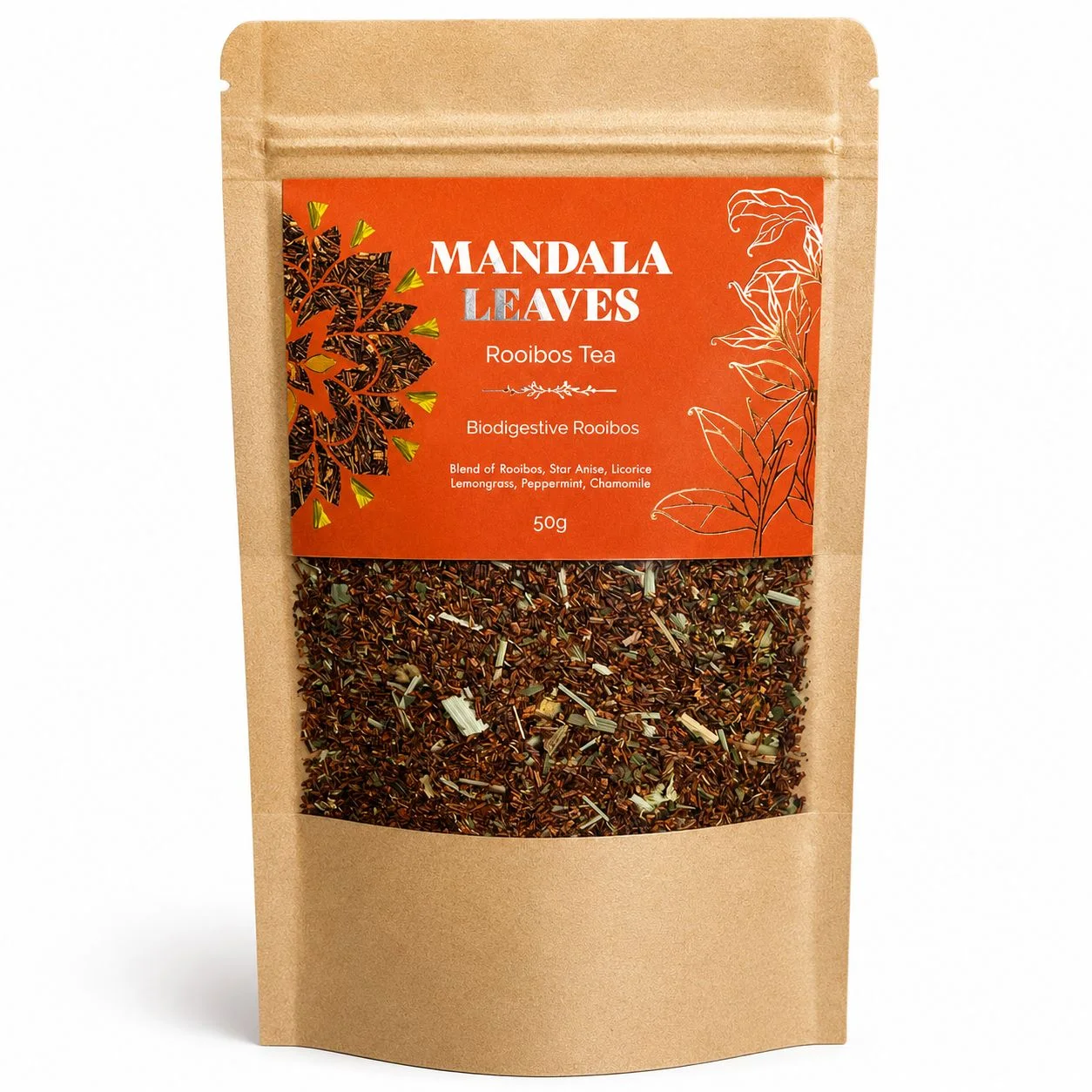 Rooibos Biodigest – mäta, harmanček a aníz, 50 g, vrecko – fotka 1
