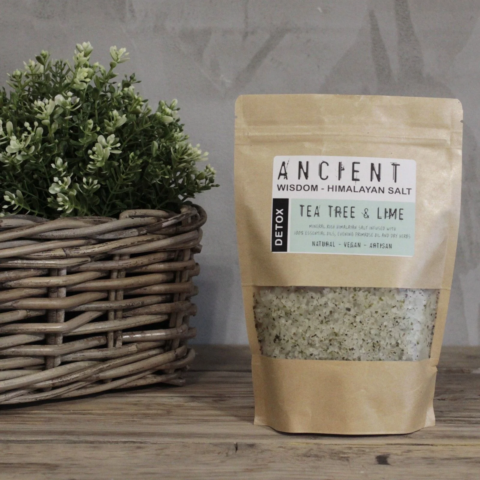 Himalájska soľ do kúpeľa Detox – čajovník a limetka, 500 g – fotka 2