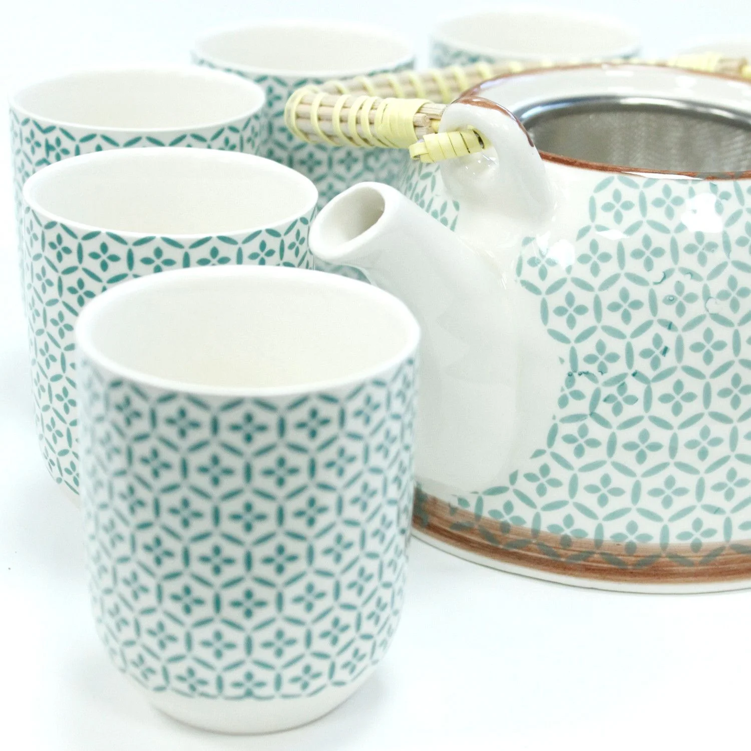 Čajová súprava Herbal Green Mosaic – čajník a 6 šálok – fotka 3
