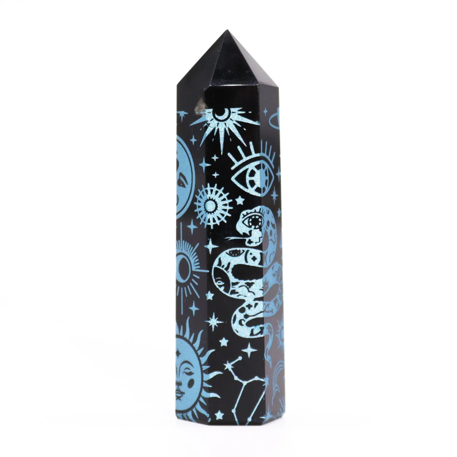 Obsidiánová špica Mystic Story – nebesky modrá, 9 cm – fotka 5
