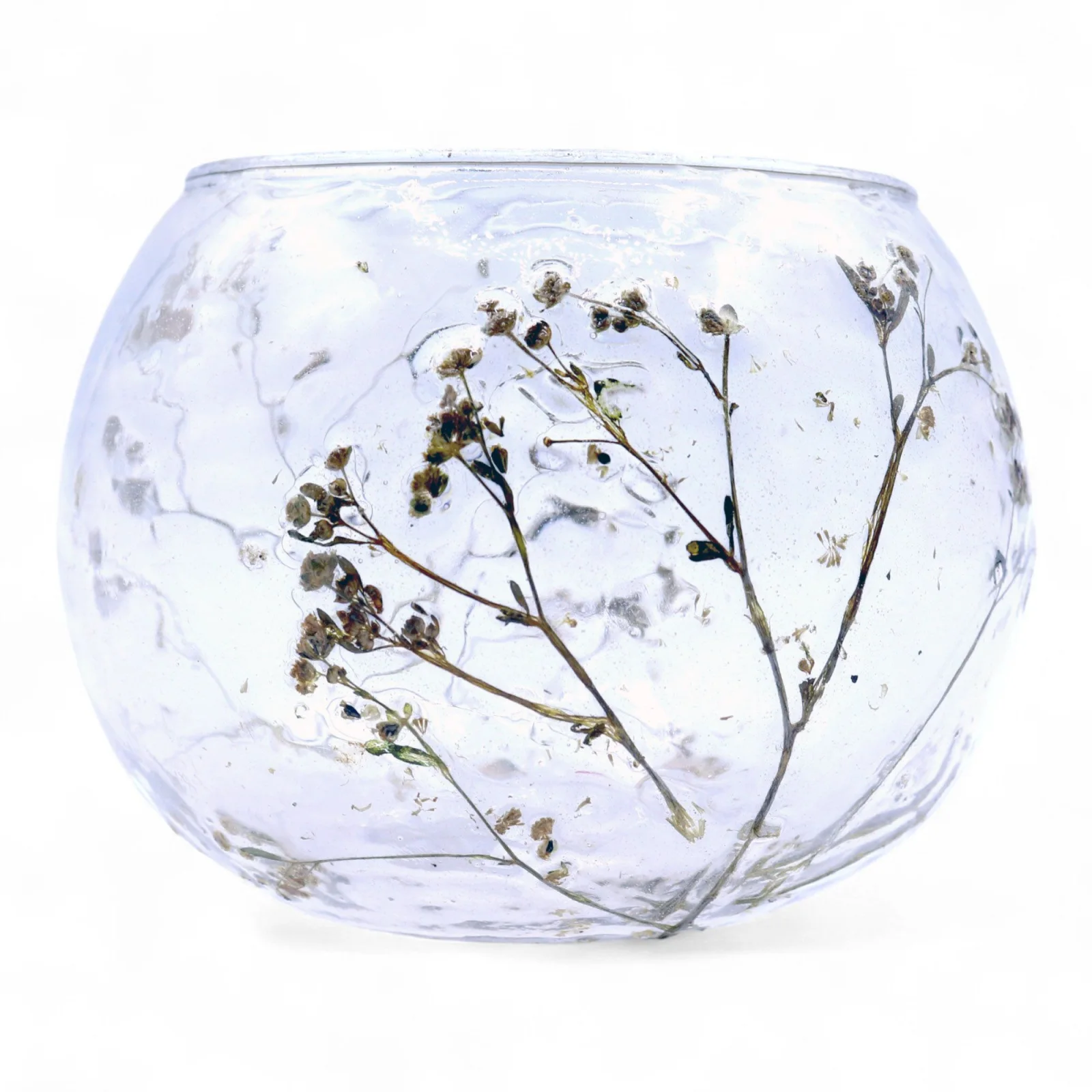 Sklenený svietnik Natural Floral – miska Margarita, 8 × 10 cm – fotka 3