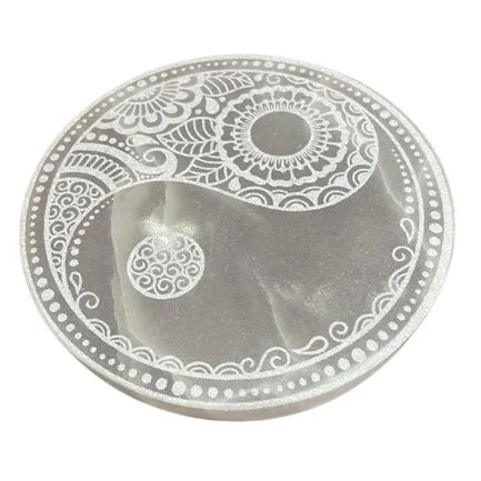 Veľká selenitová platňa 18 cm – Feng Shui – fotka 3