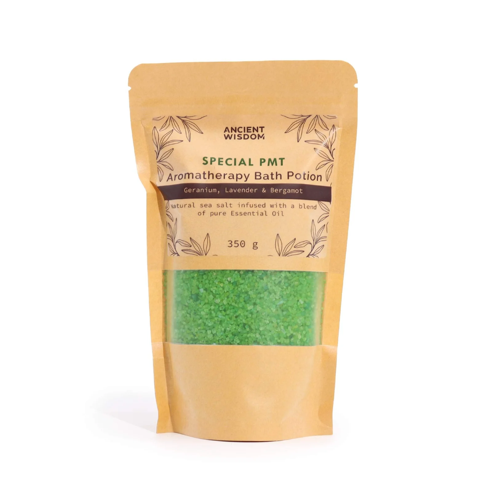 Soľ do kúpeľa PMT – pelargónia, levanduľa a bergamot, 350 g – fotka 2