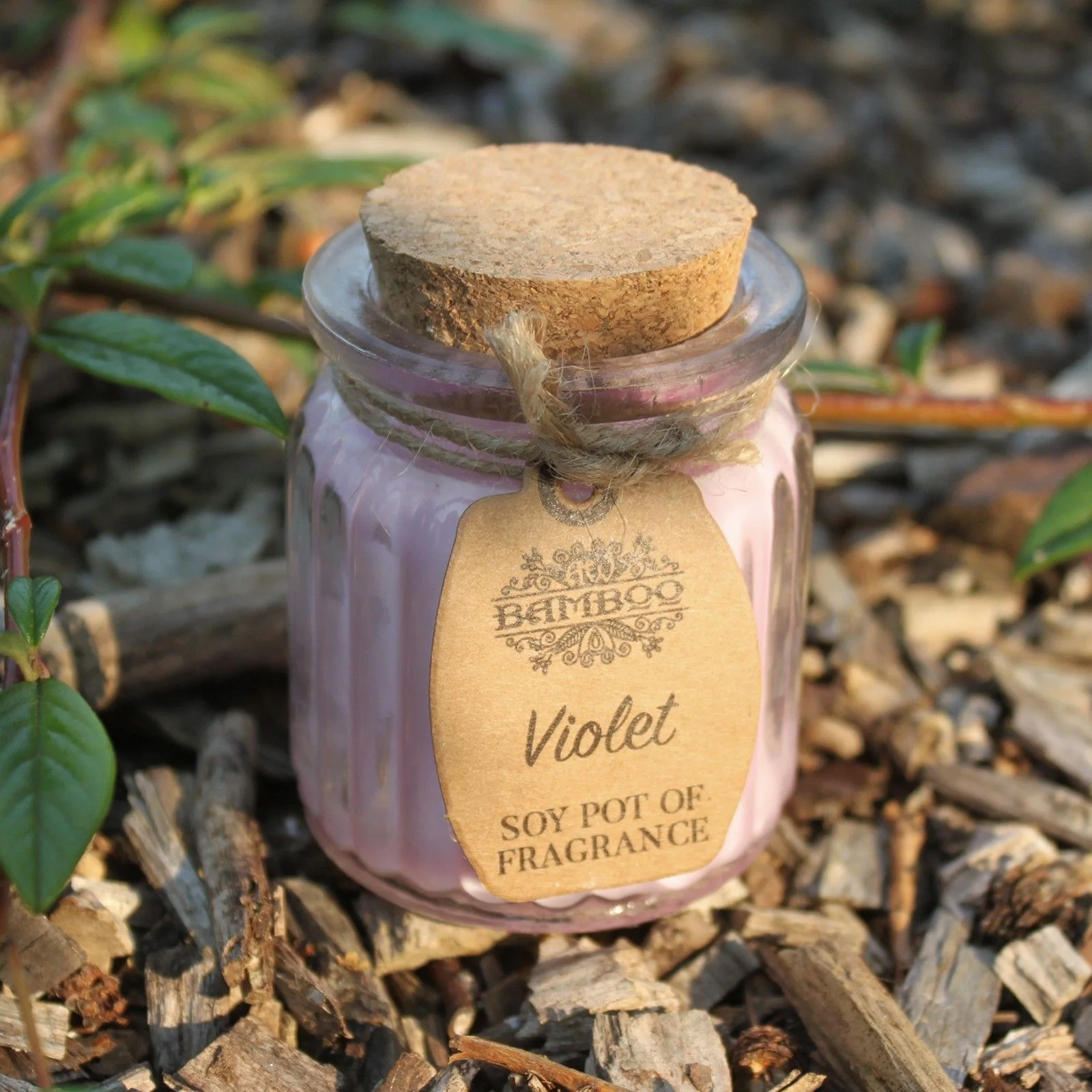 Vonná sójová sviečka v skle – Violet, 120 g – fotka 2