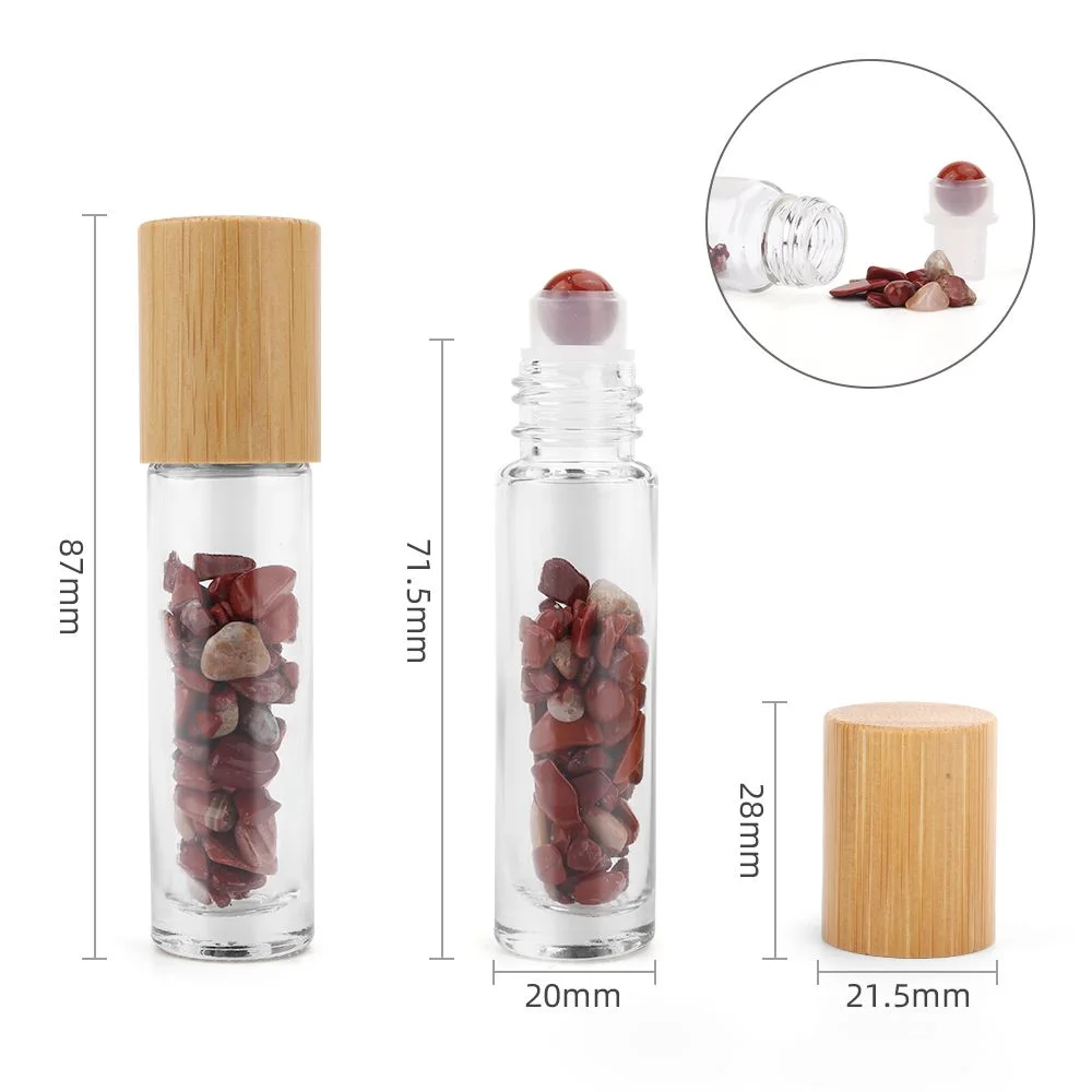Roll-on fľaštička s červeným jaspisom, 5 ml – drevené viečko – fotka 3