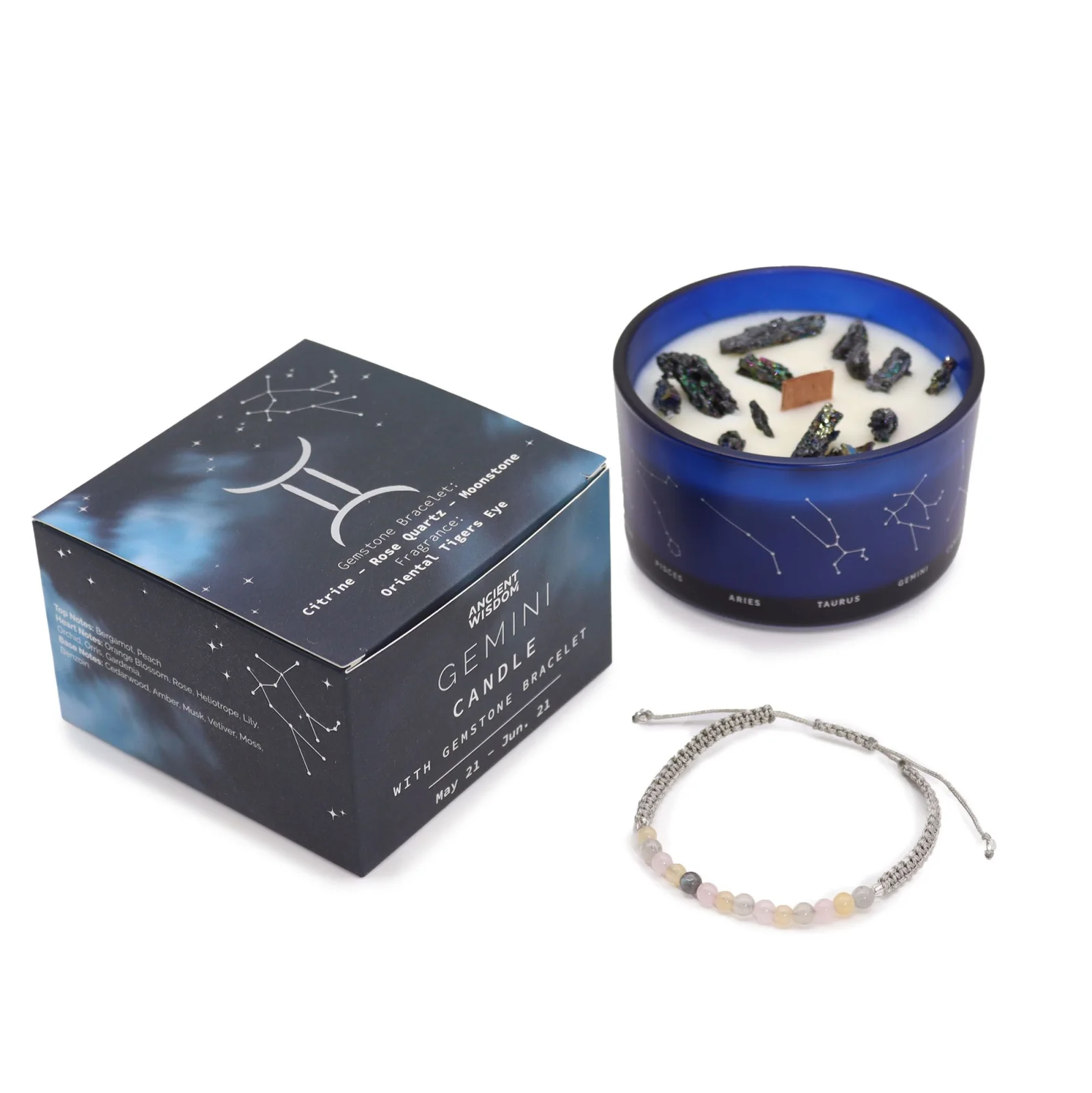 Zodiac sviečka s náramkom – Blíženci – fotka 1