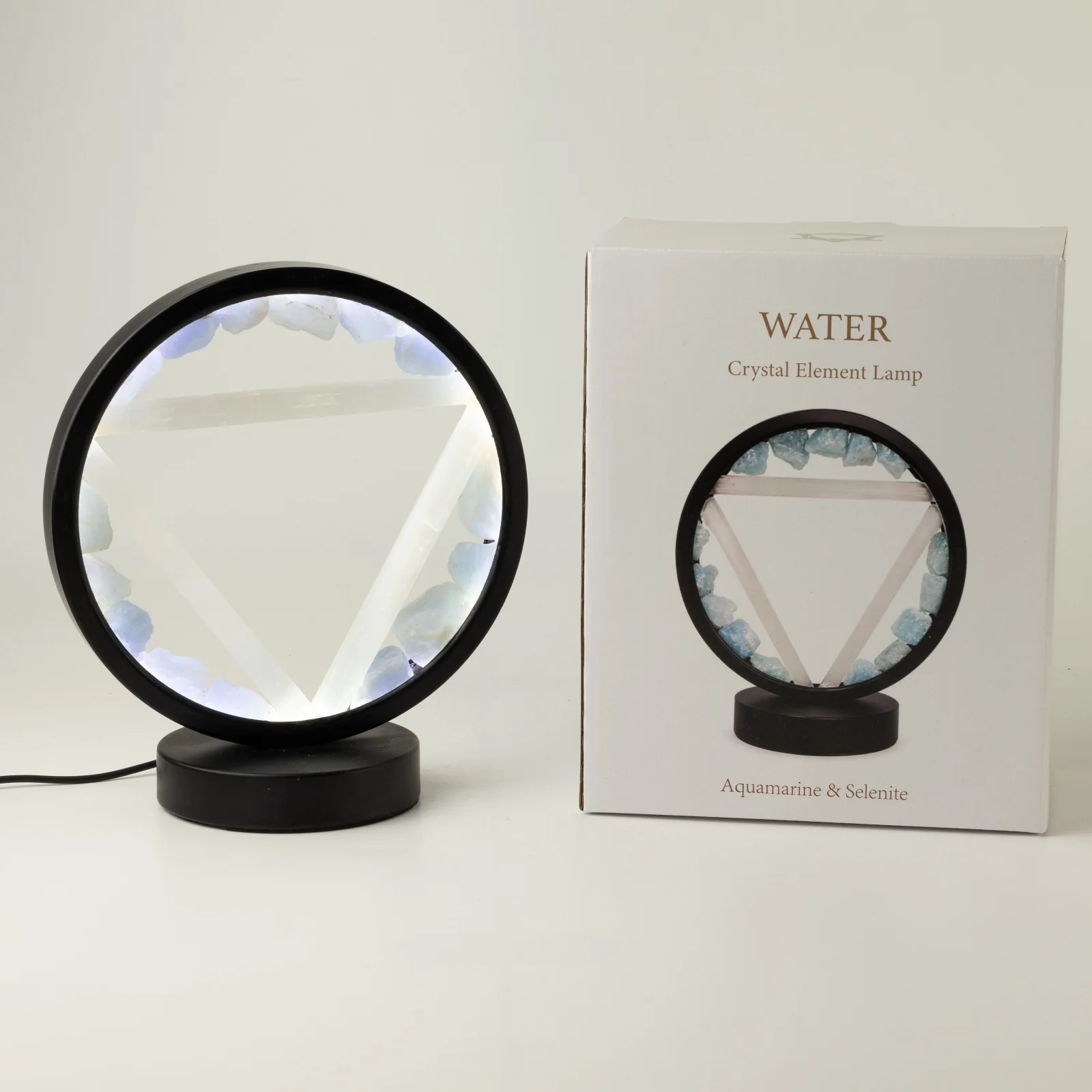 Lampa Gemstone Halo Water – akvamarín a selenit – fotka 2